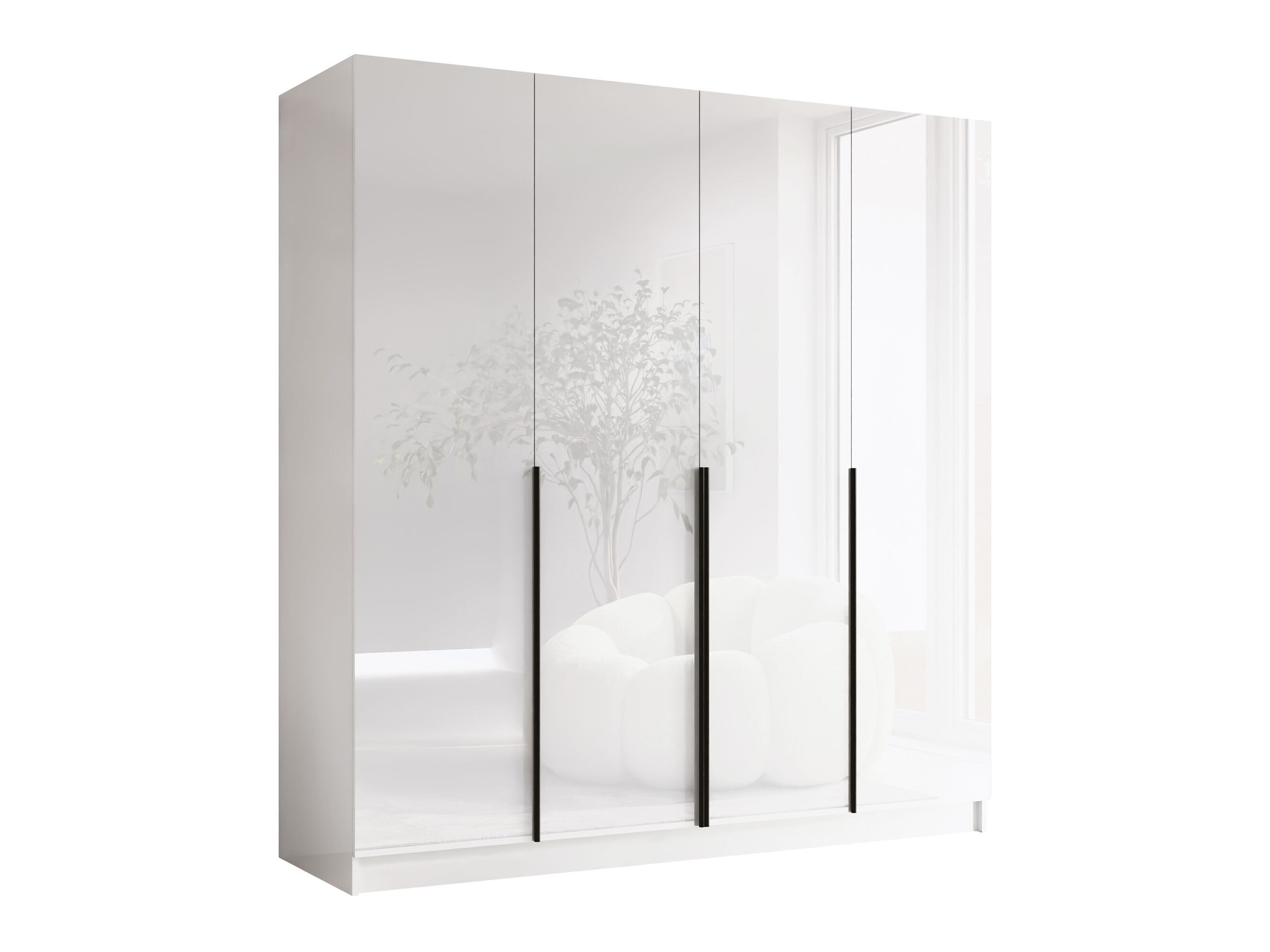 Kledingkast Closico Navor I (Wit + Glanzend wit)