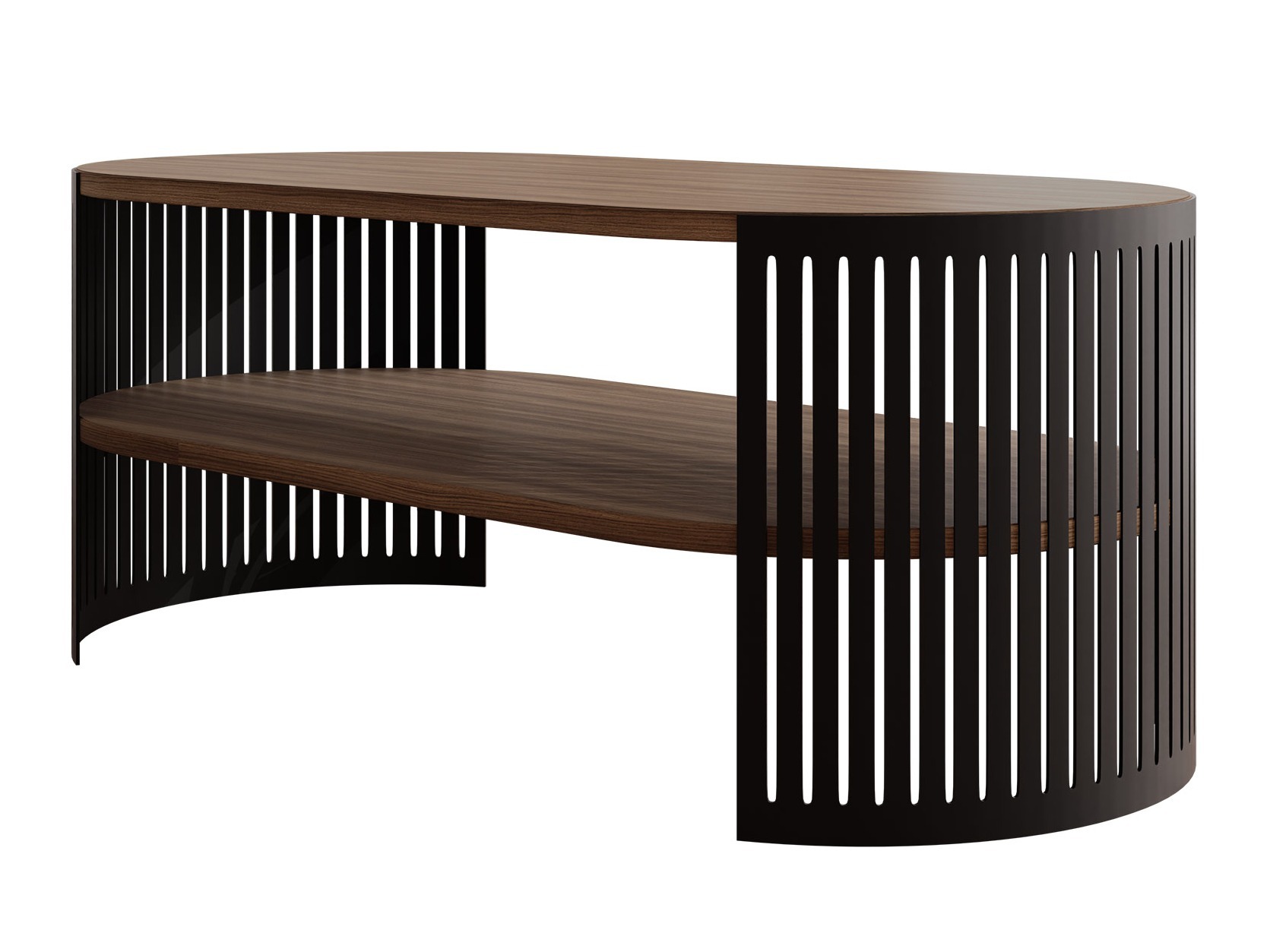 Salontafel Civer III (Zwart + Notenhout)