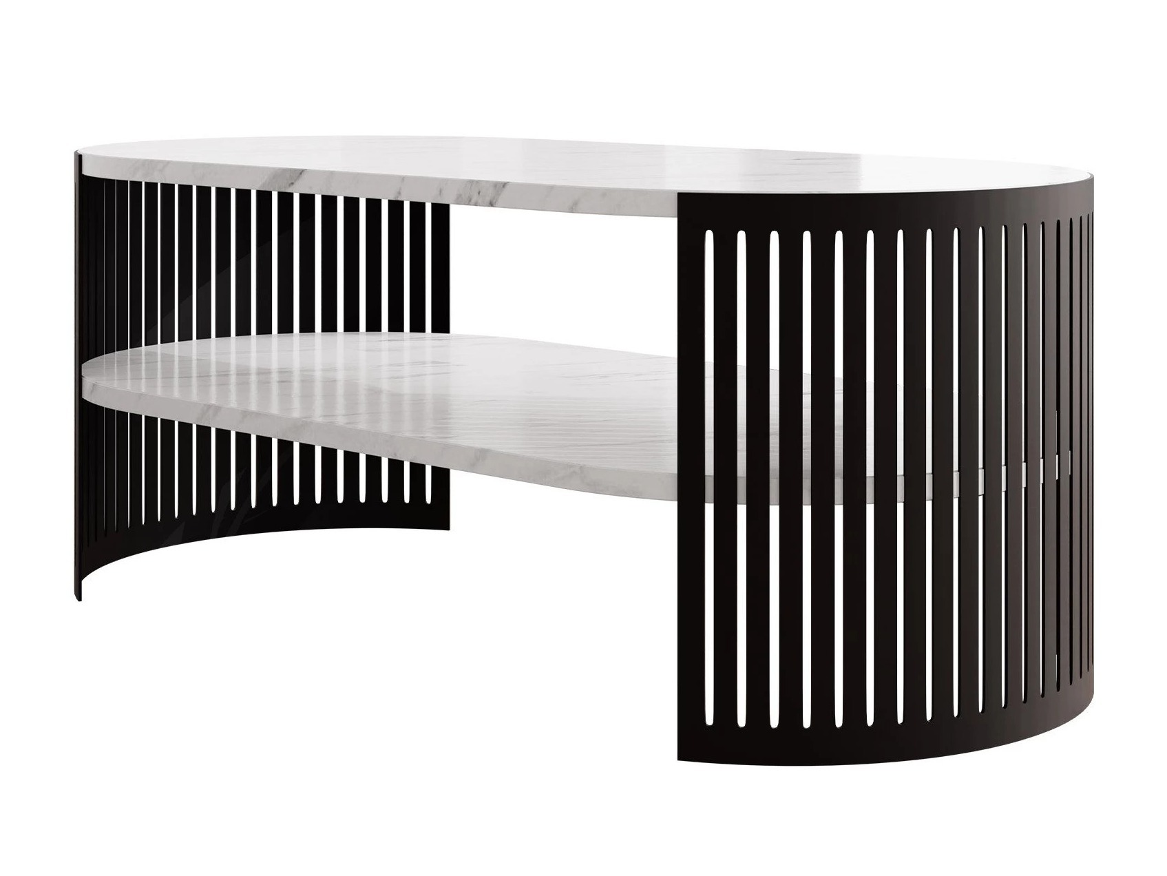 Salontafel Civer III (Zwart + Wit marmer)