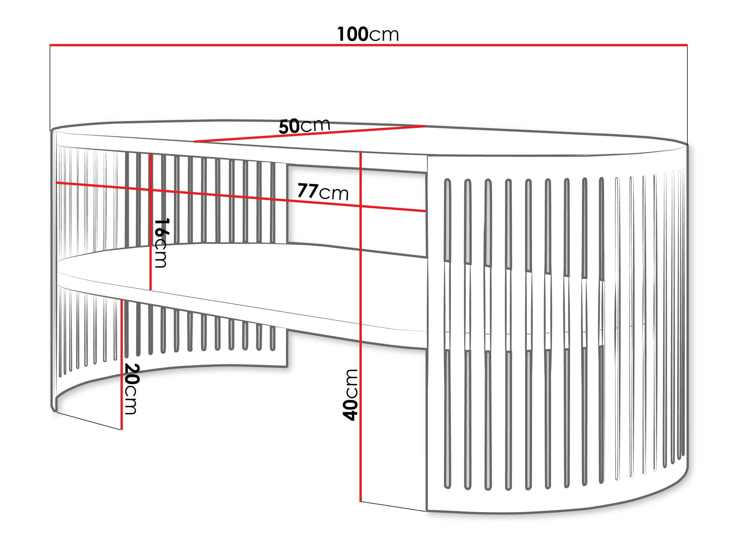 Salontafel Civer III (Zwart + Wit)