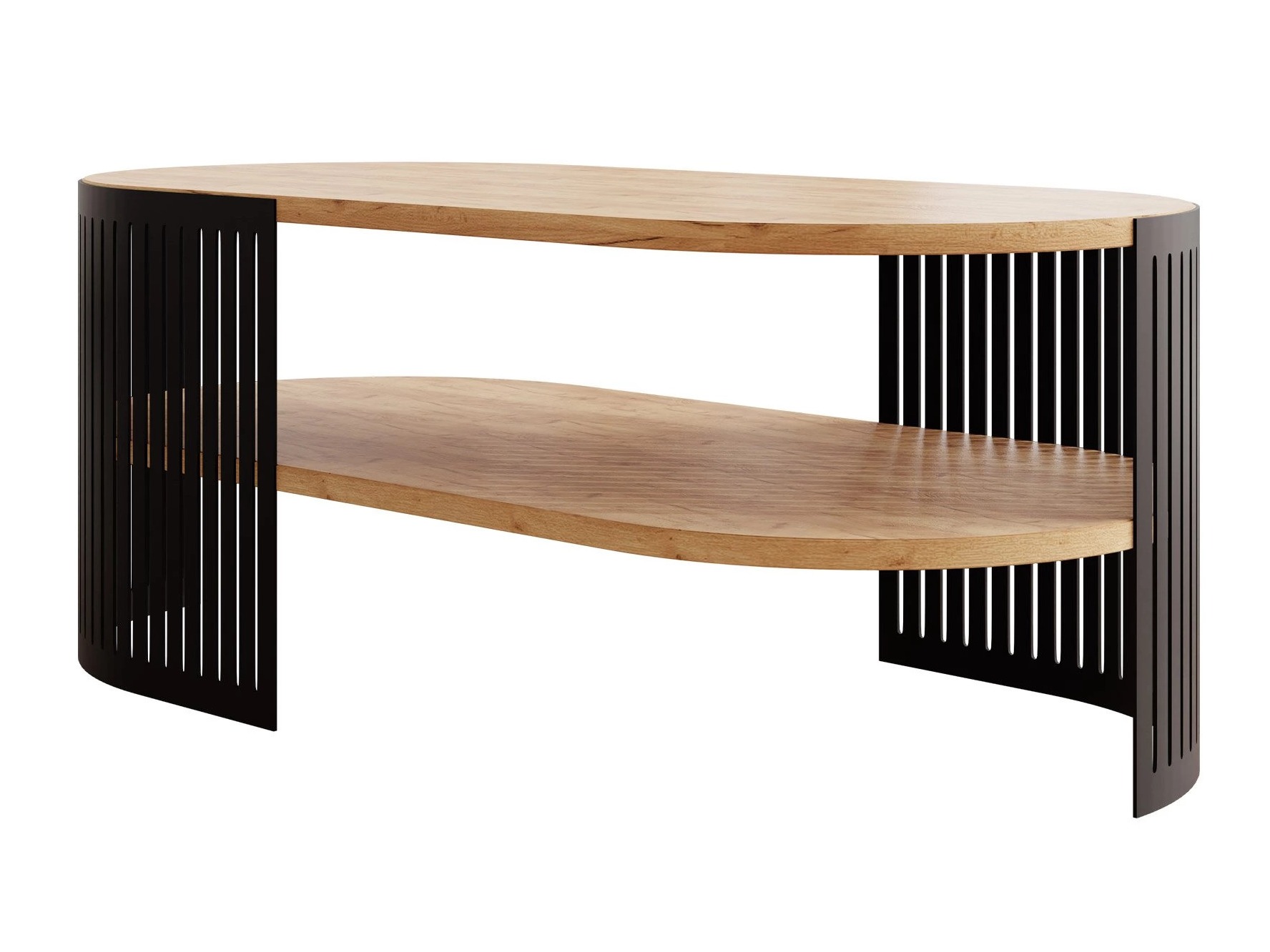 Salontafel Civer VI (Zwart + Ambachtelijke gouden eik)