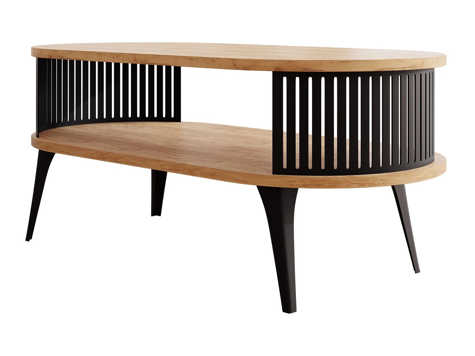 Salontafel Vitum III (Zwart + Ambachtelijke gouden eik)