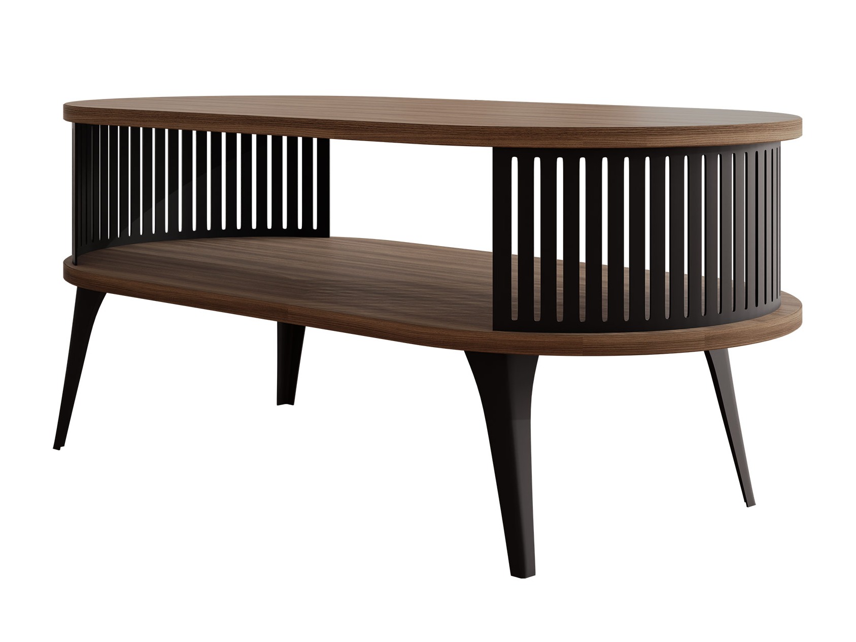 Salontafel Vitum III (Zwart + Notenhout)
