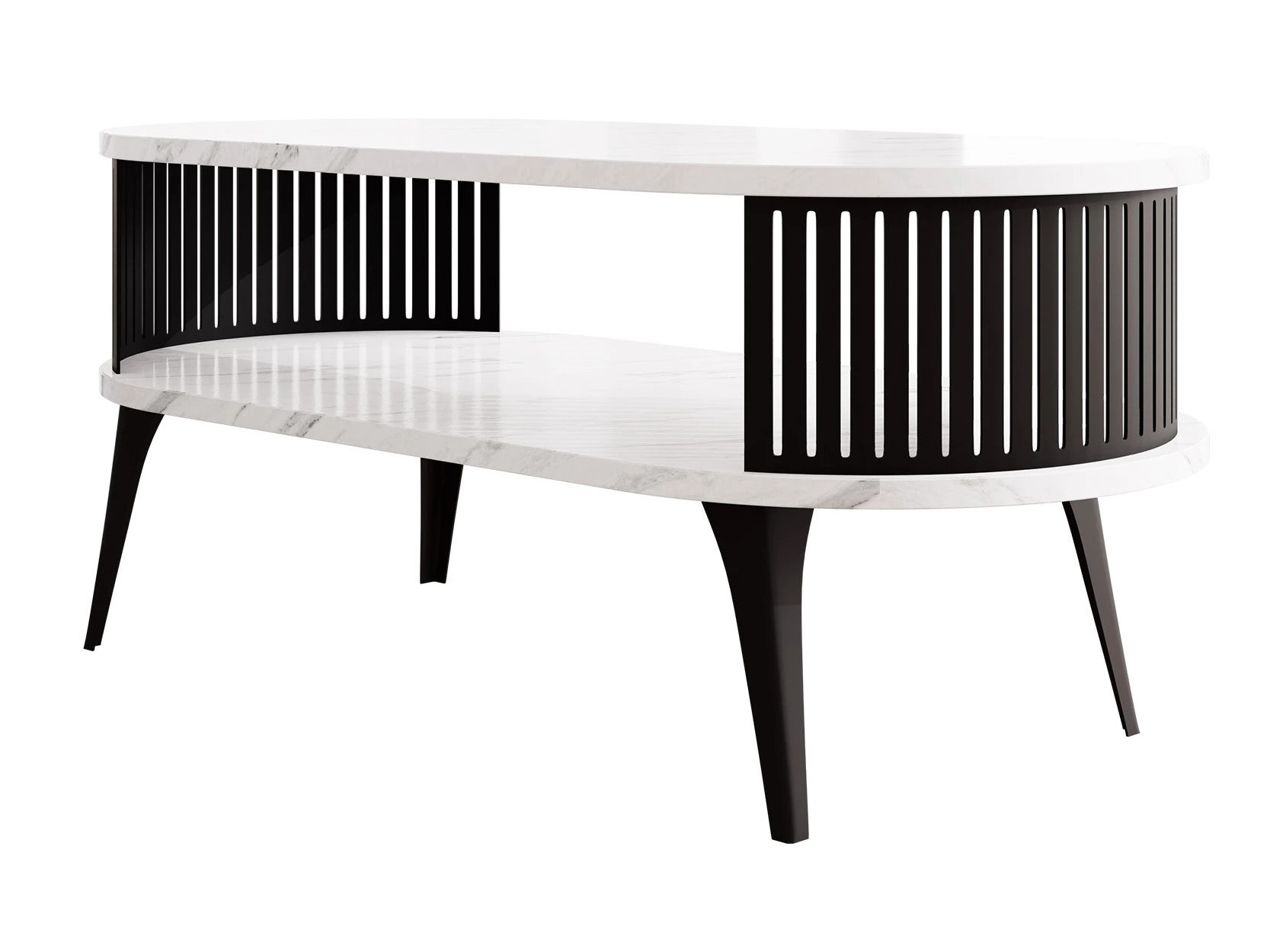 Salontafel Vitum III (Zwart + Wit marmer)