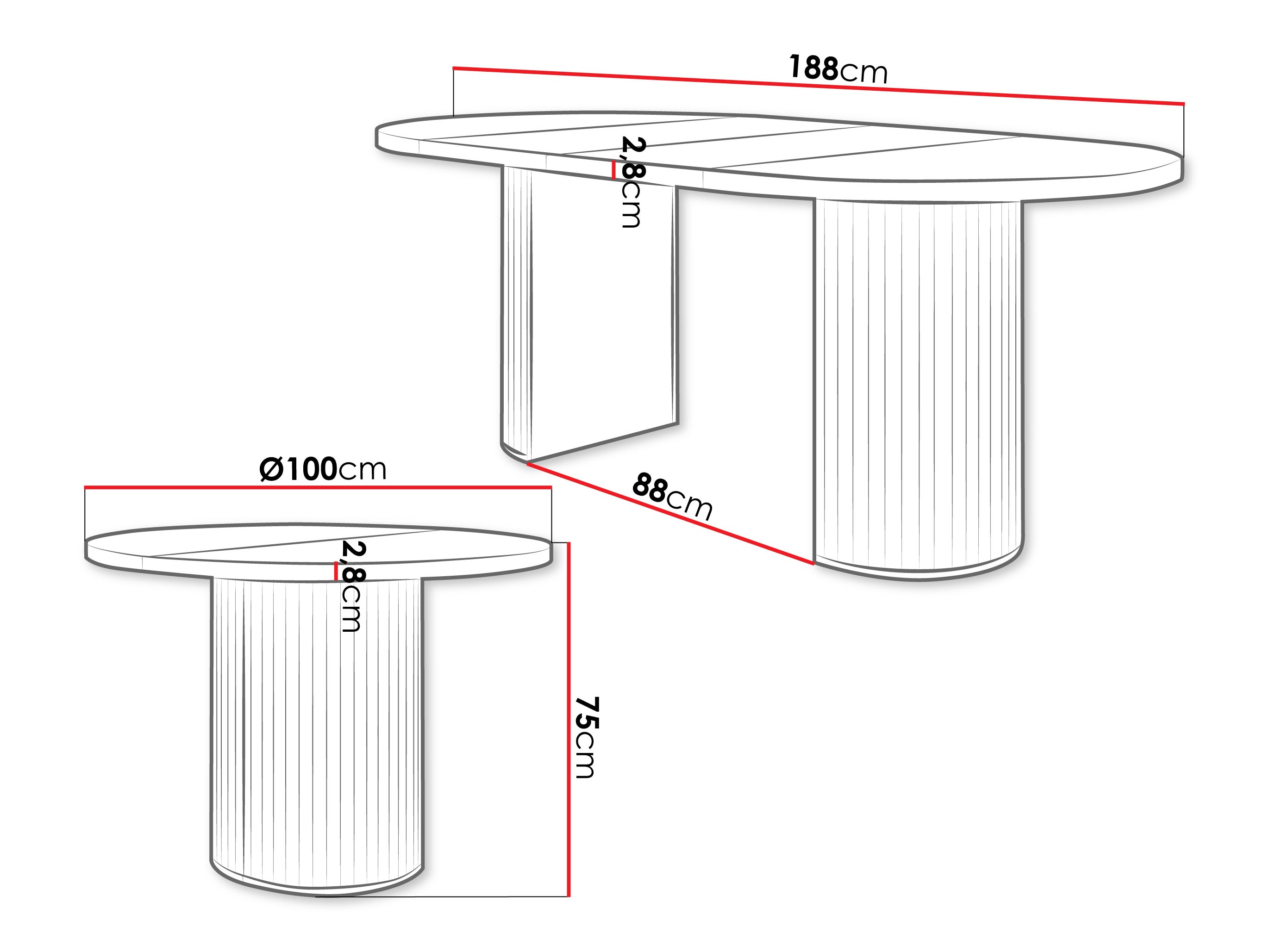 Tafel Cupedo (Beige)