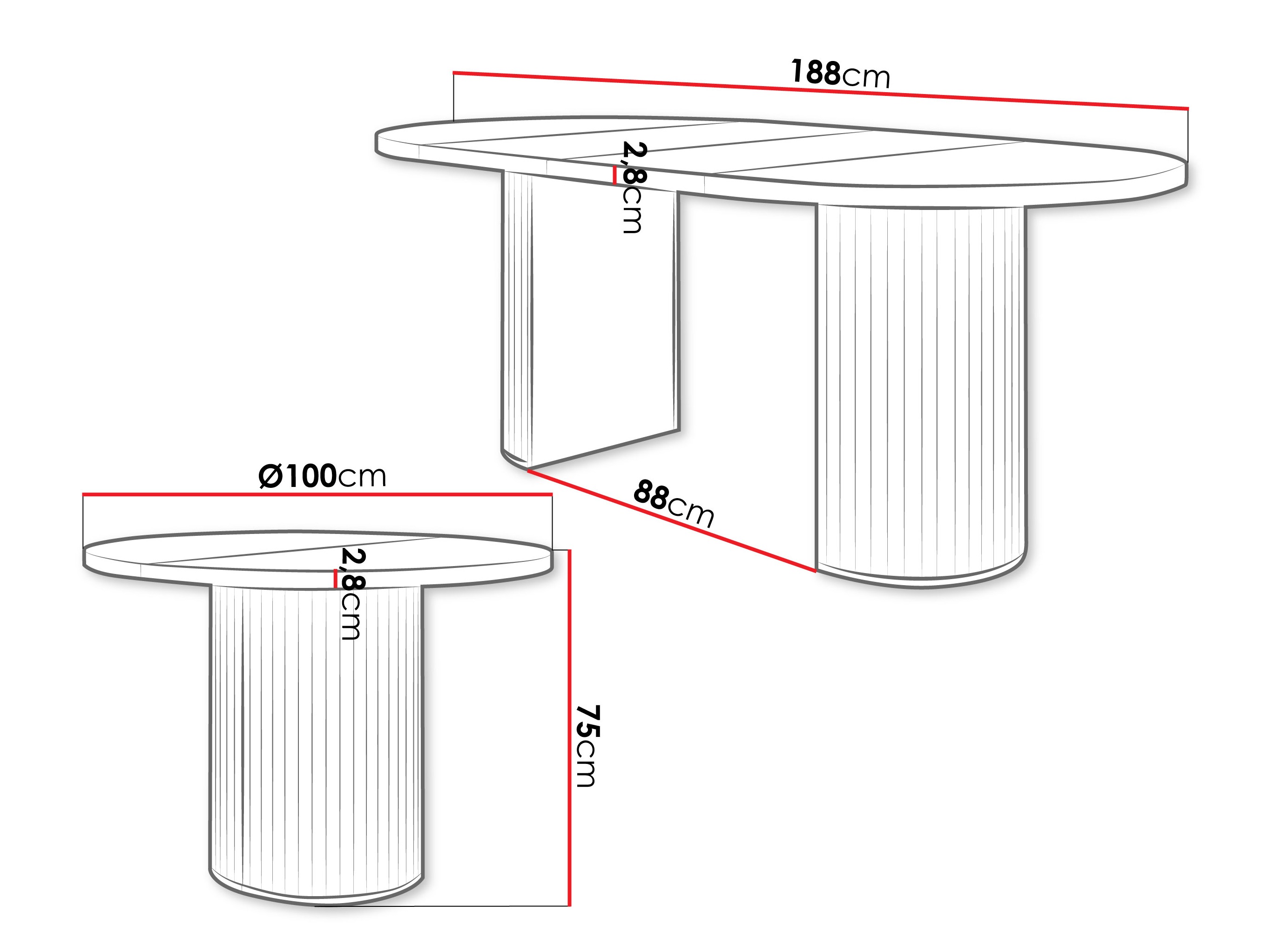 Tafel Cupedo (Licht travertin + Beige)