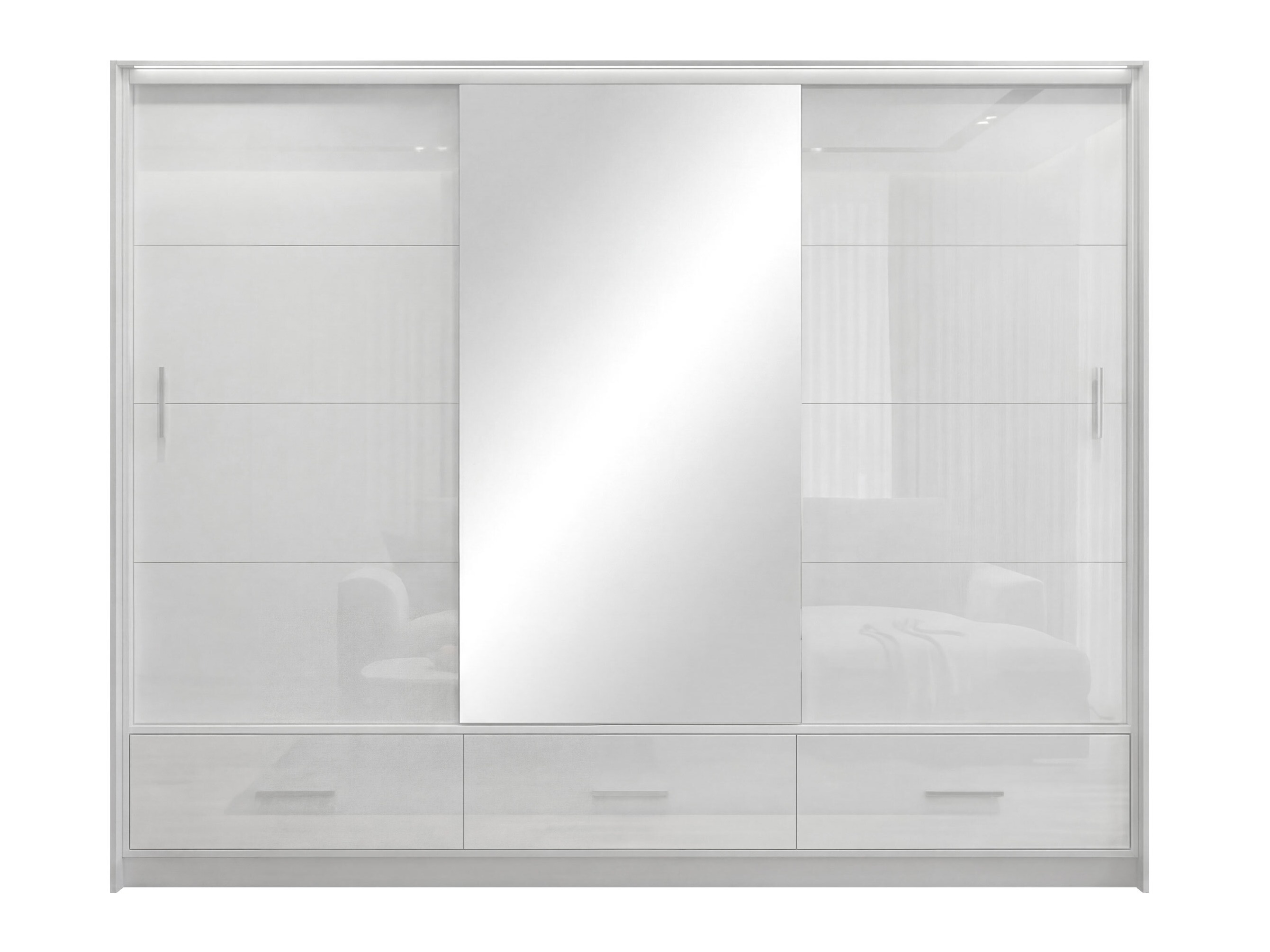 Kledingkast Honolulu 203 (Wit + Glanzend wit)