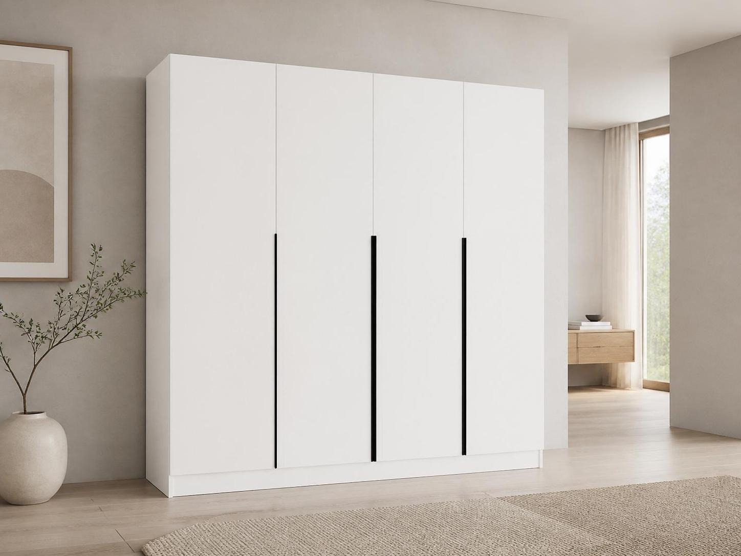 Kledingkast Mandeville 370 (Wit + Zwart)