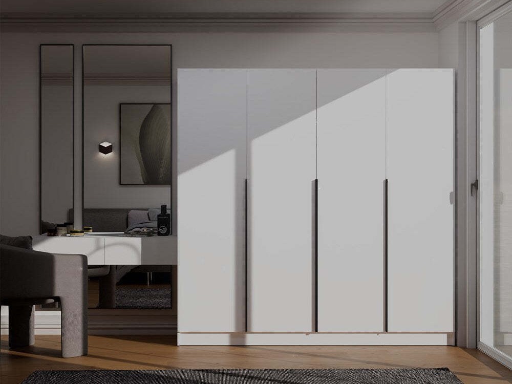 Kledingkast Mandeville 370 (Wit + Zwart)