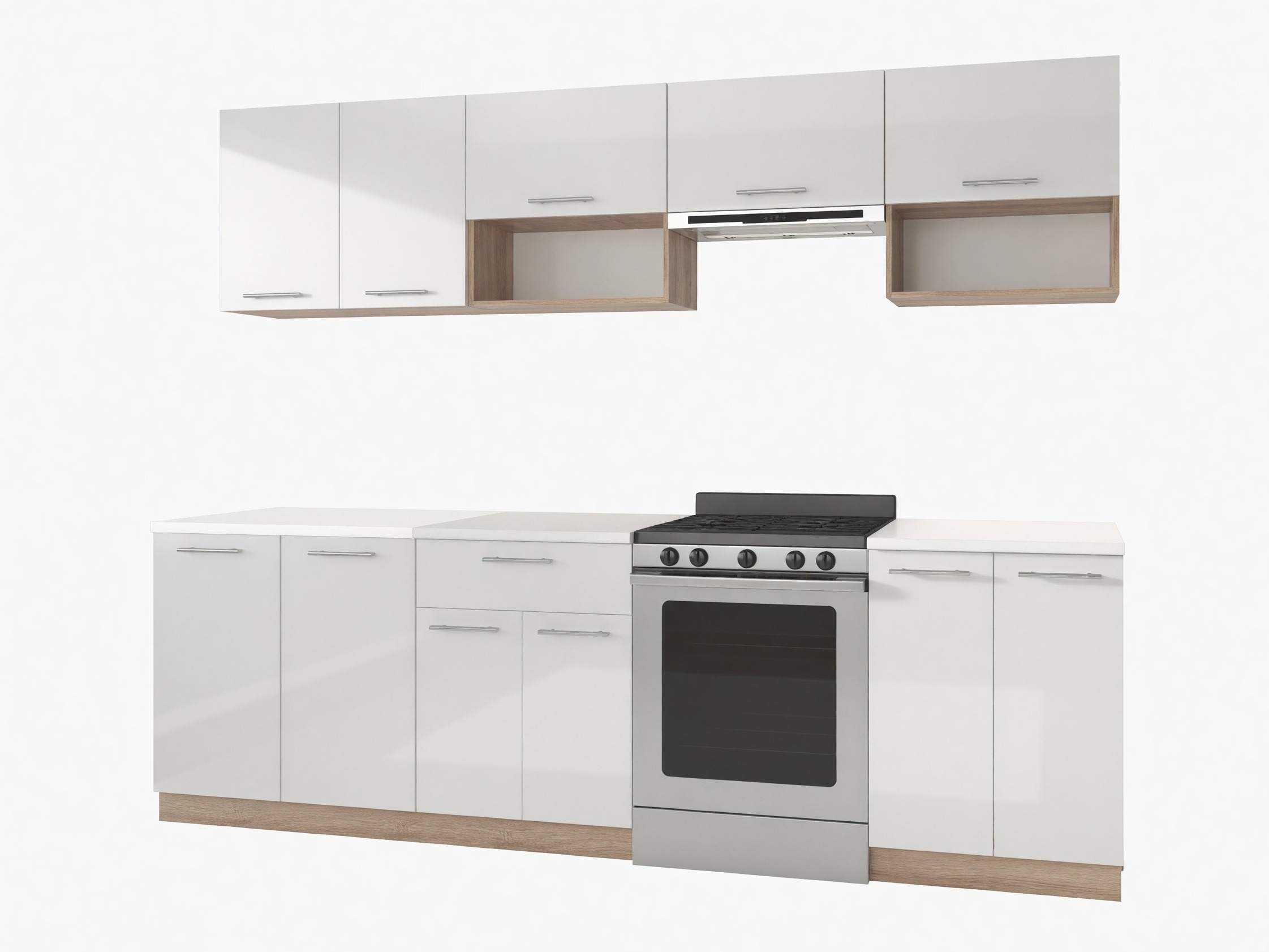 Keukenset Houston 858 (Glanzend wit + Sonoma eik)