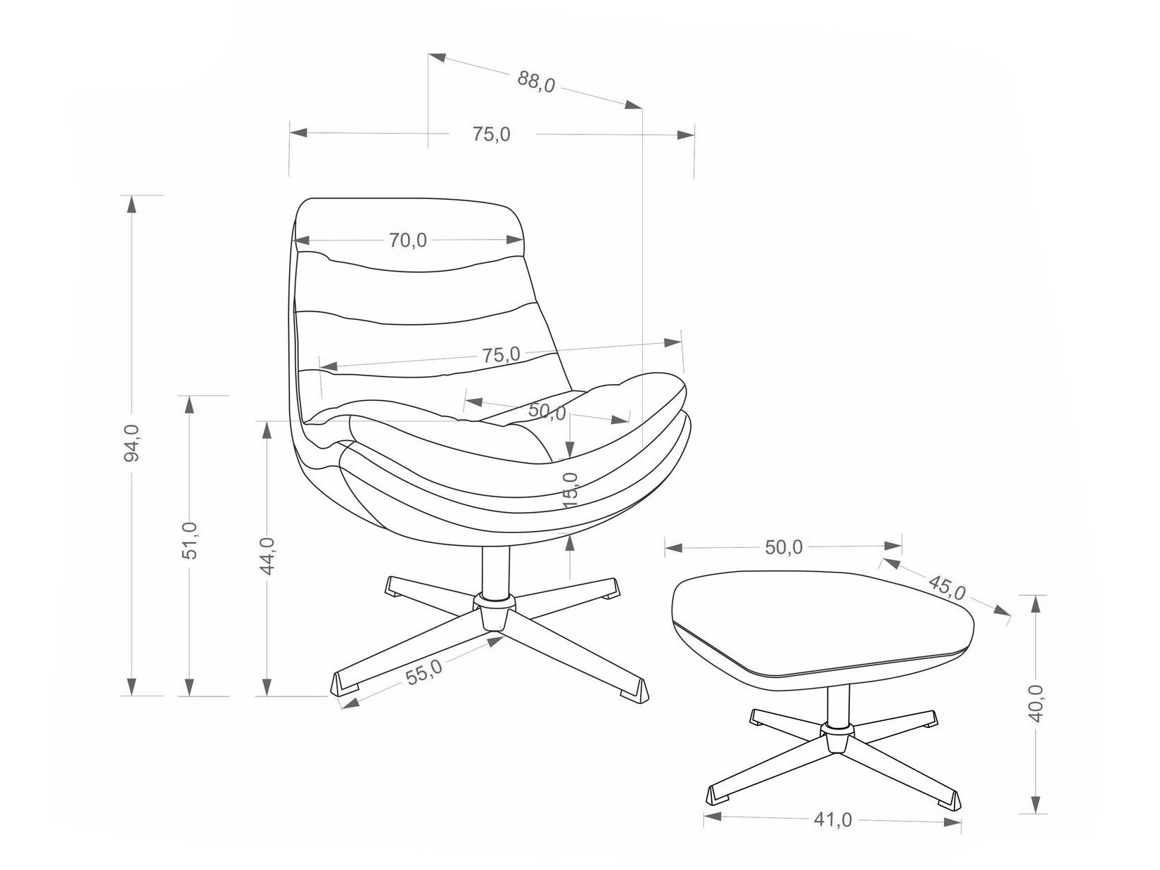 Fauteuil Houston 2134 (Cappuccino)