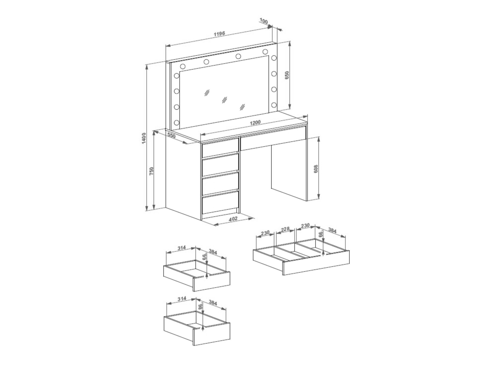 Kaptafel Houston Gaudium I (Zwart)