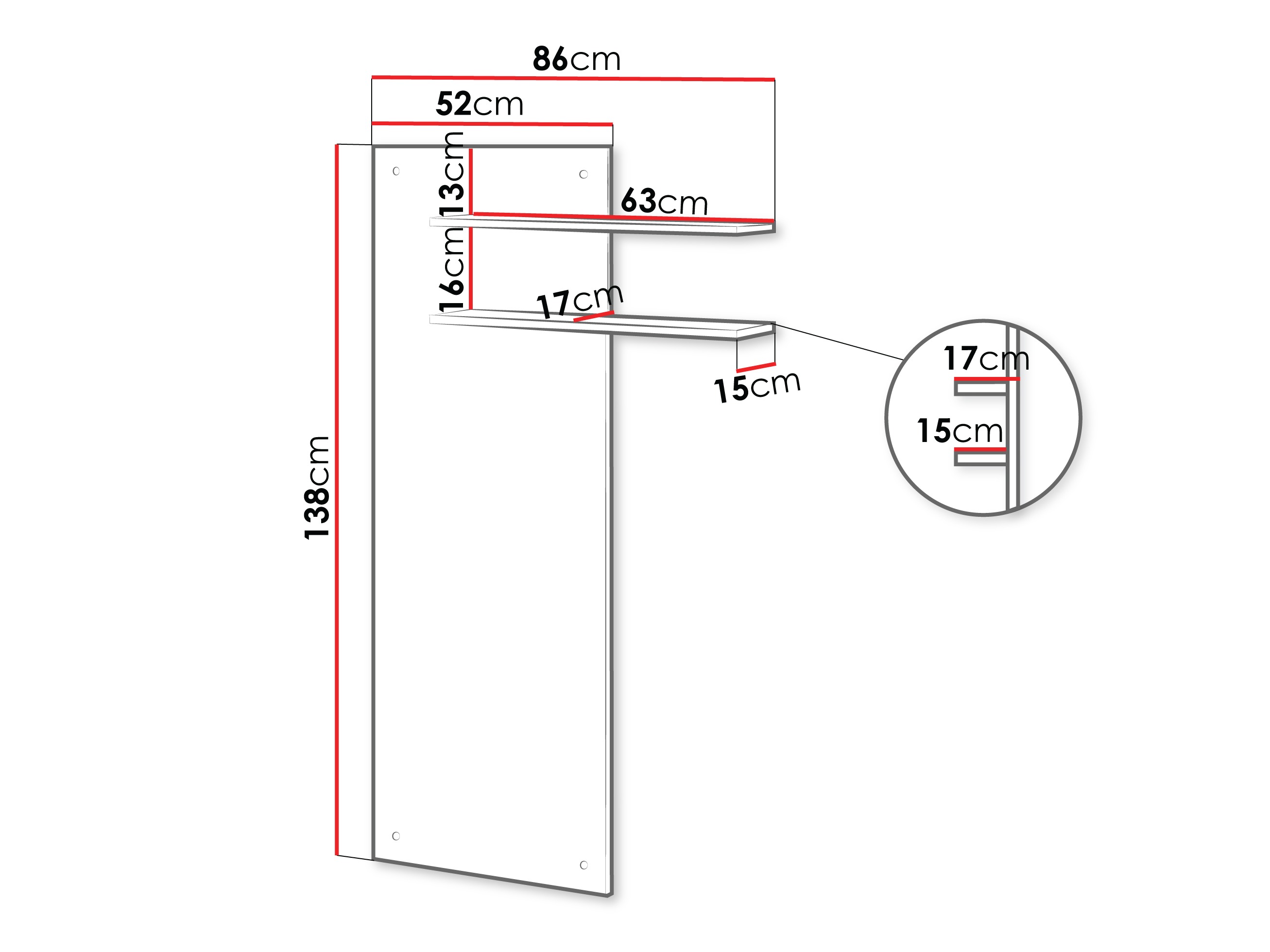 Wandplank Talsou 105