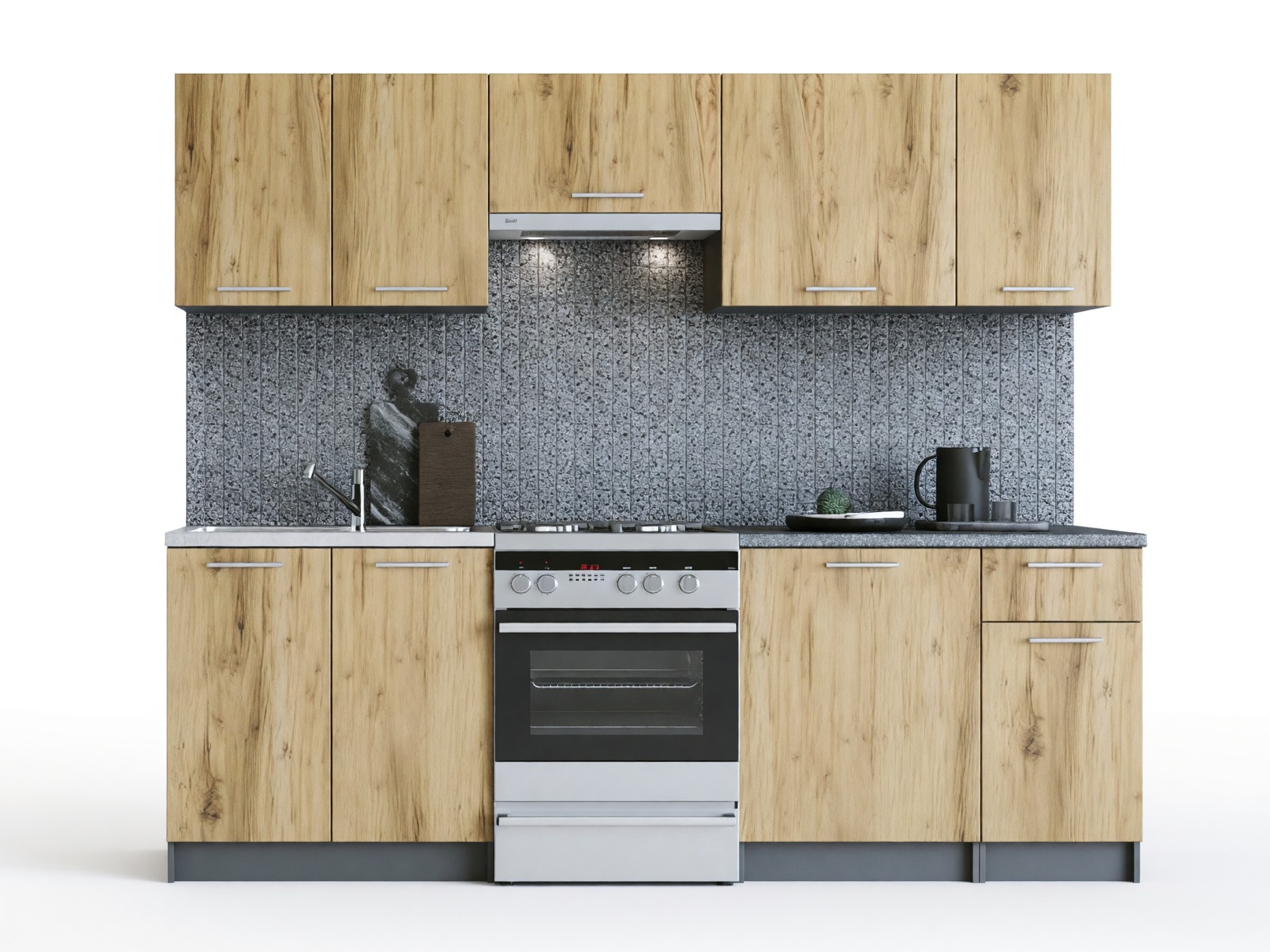 Keukenset Houston 856 (Wotan eik + Antraciet)