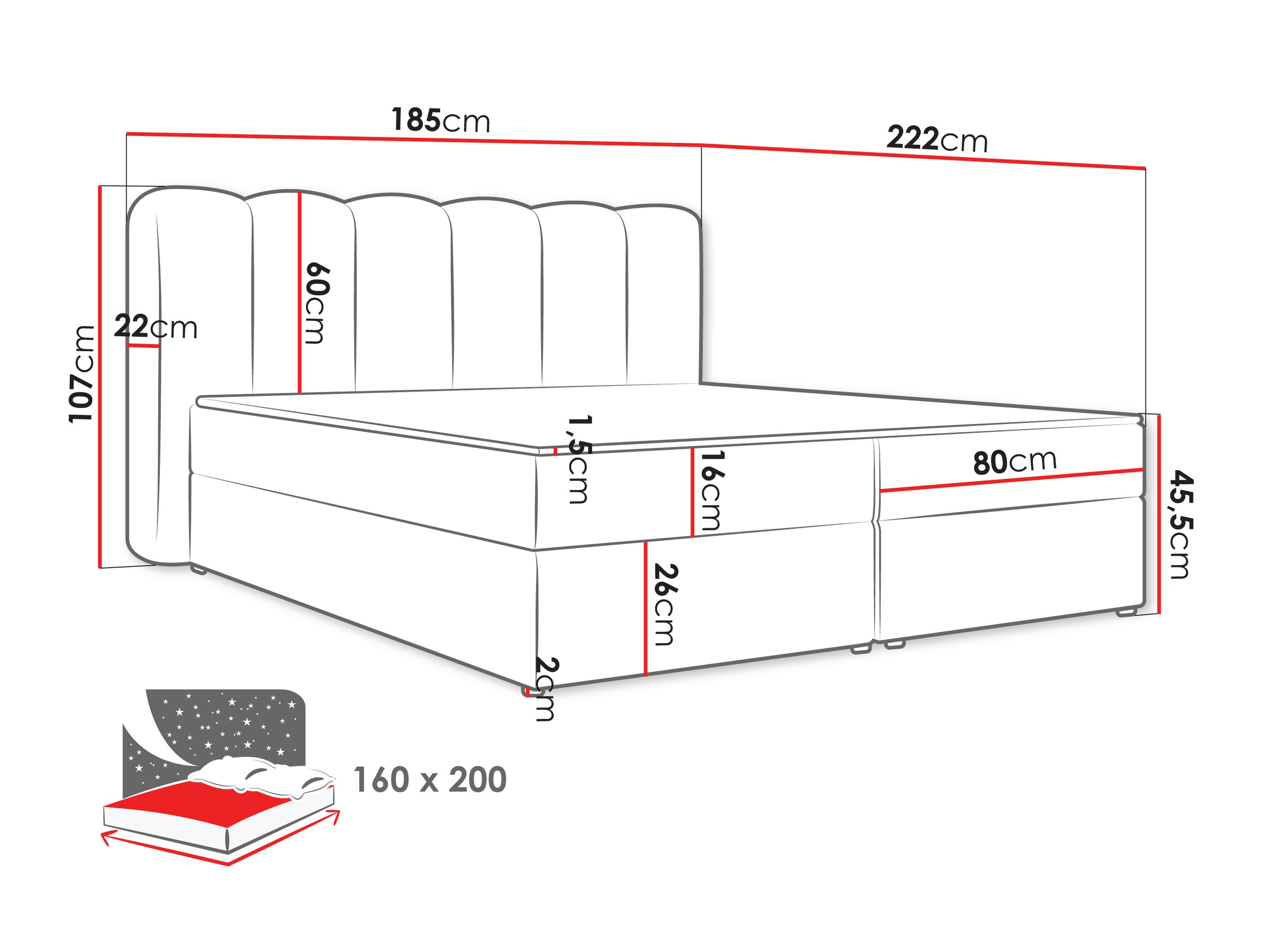Boxspring Stonecrest 112 (Lambi 03)