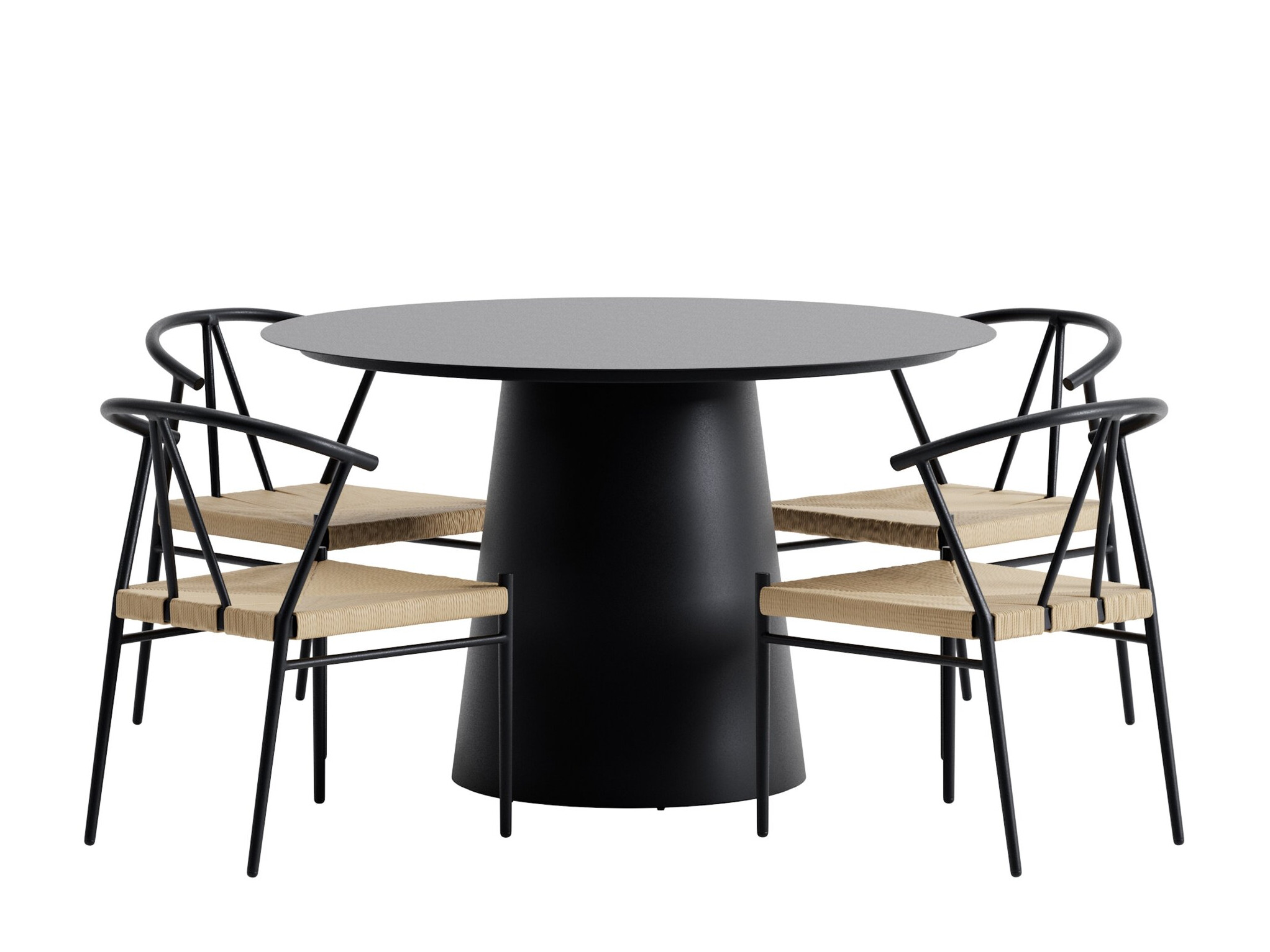Tafel en stoelen set Dallas 5326 (Zwart)