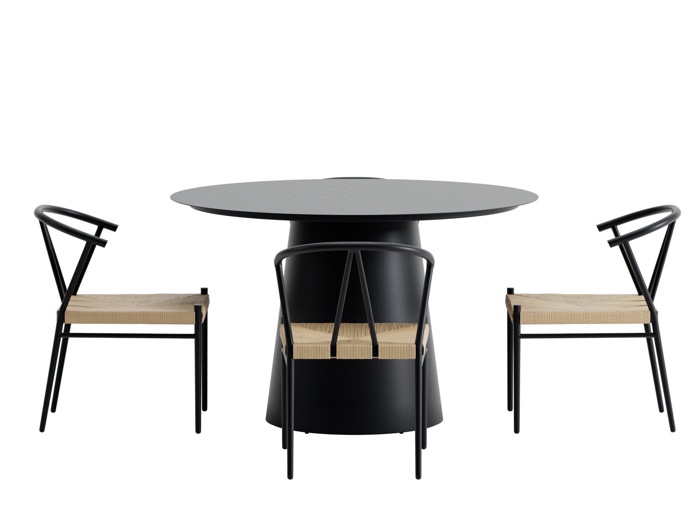 Tafel en stoelen set Dallas 5326 (Zwart)