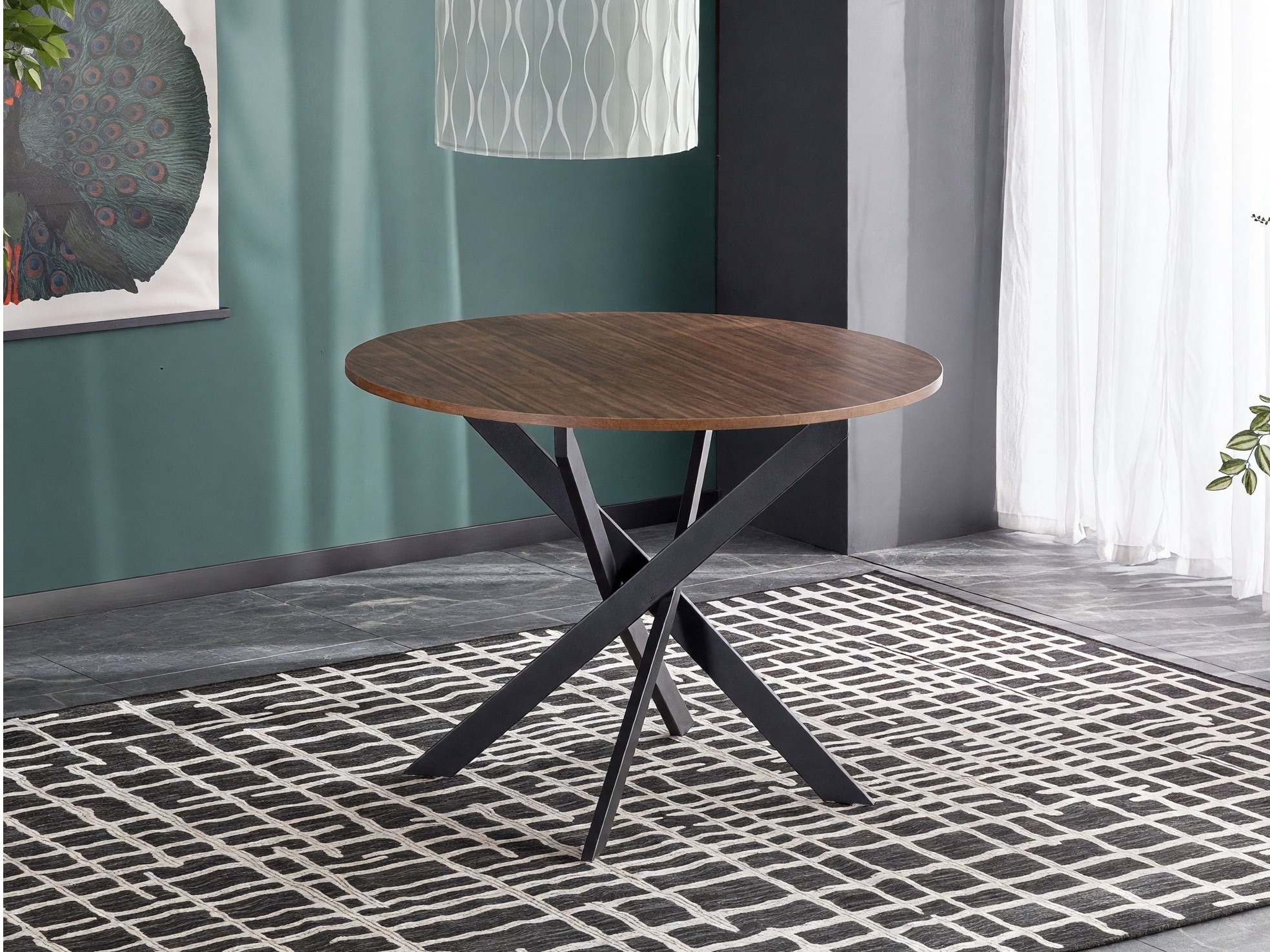 Tafel Houston 1788 (Notenhout + Zwart)