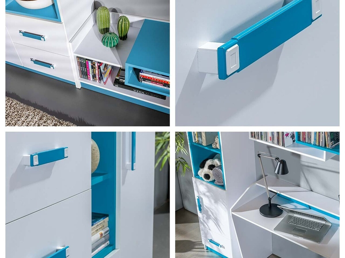 TV-meubel Lorlare 111 (Wit + Turquoise)