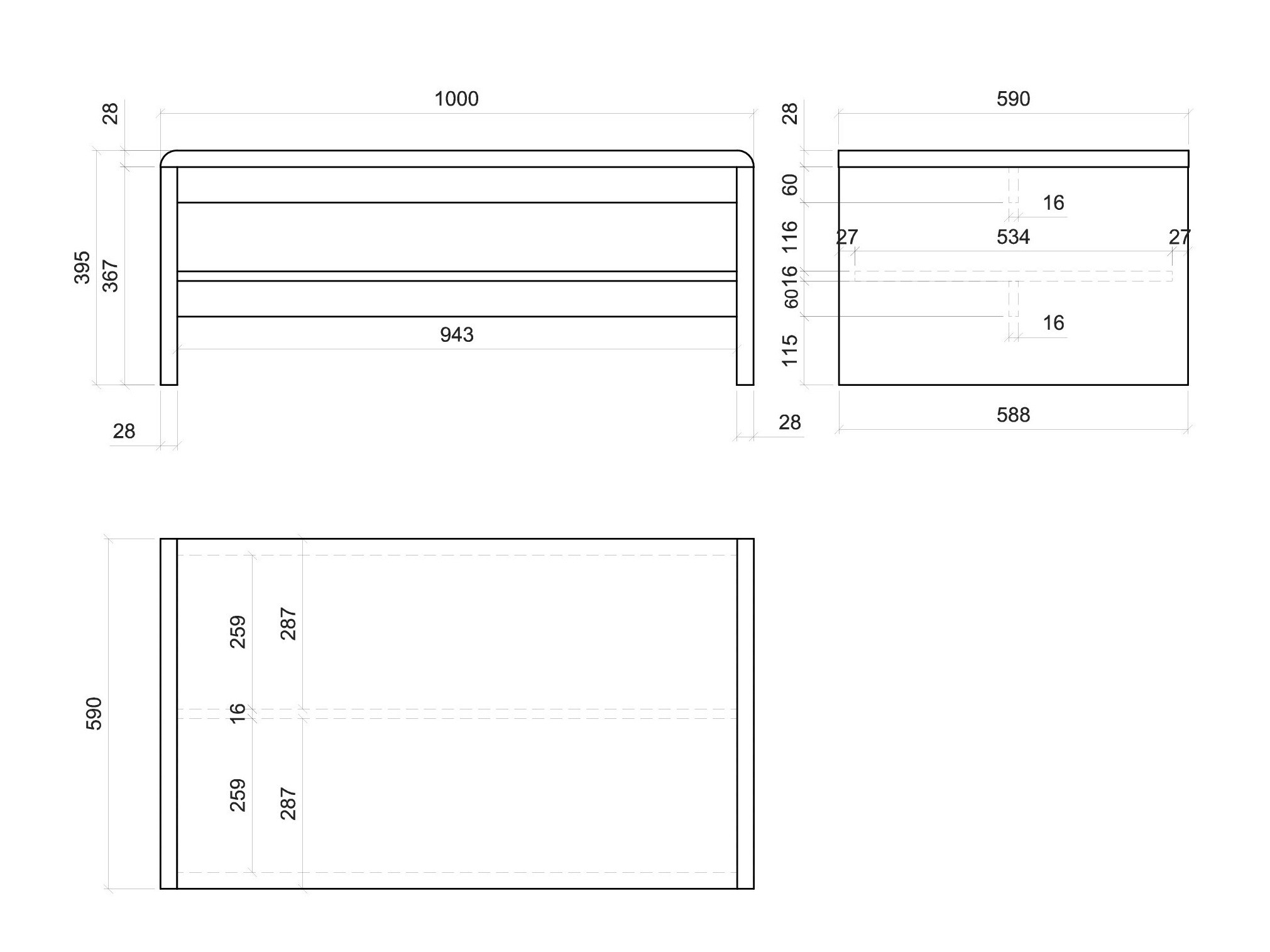 Salontafel Ontario 233 (Grijs)