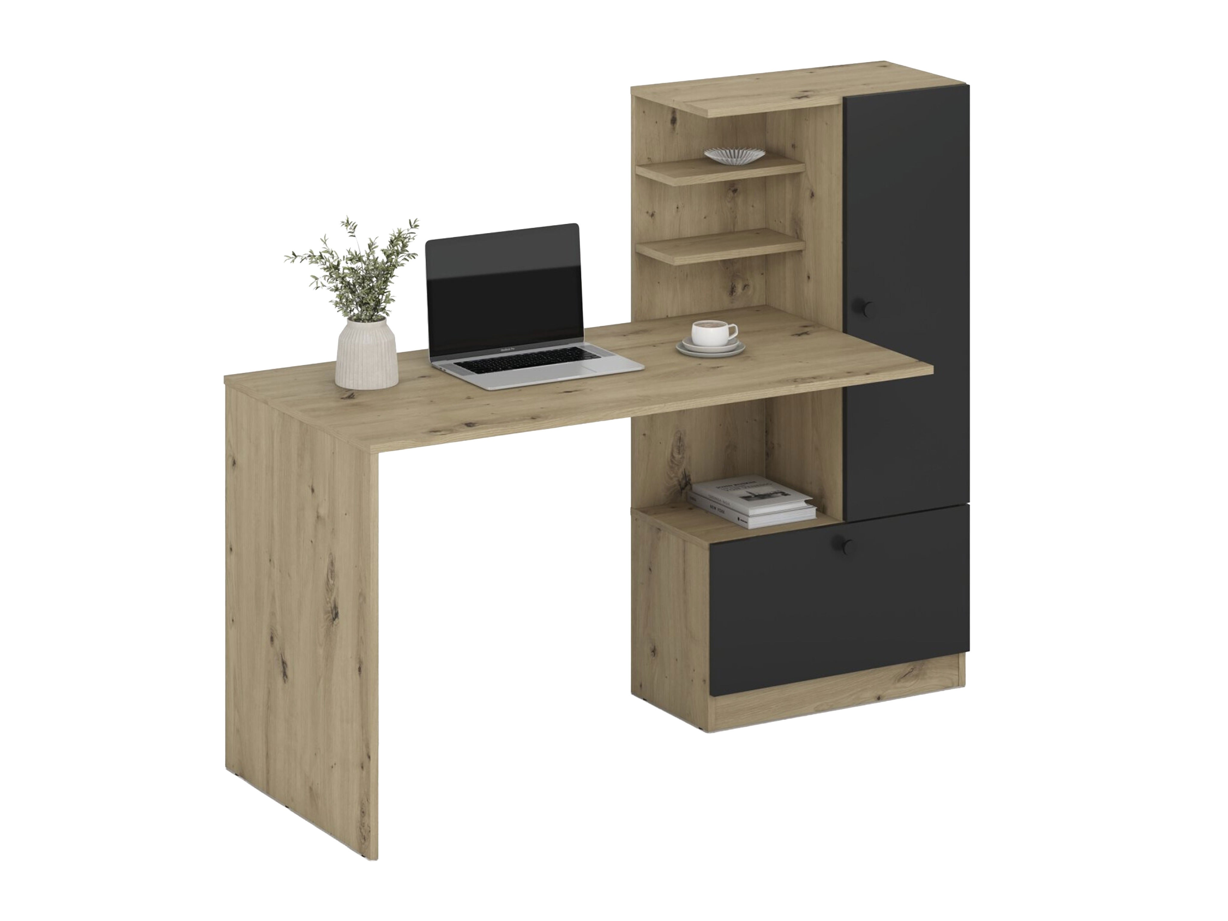 Bureau Houston 2148 (Zwart + Artisan eiken)