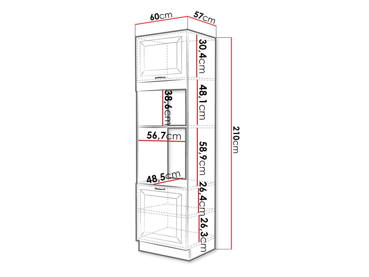 Modulaire kast voor inbouwapparatuur Retro Grey 116