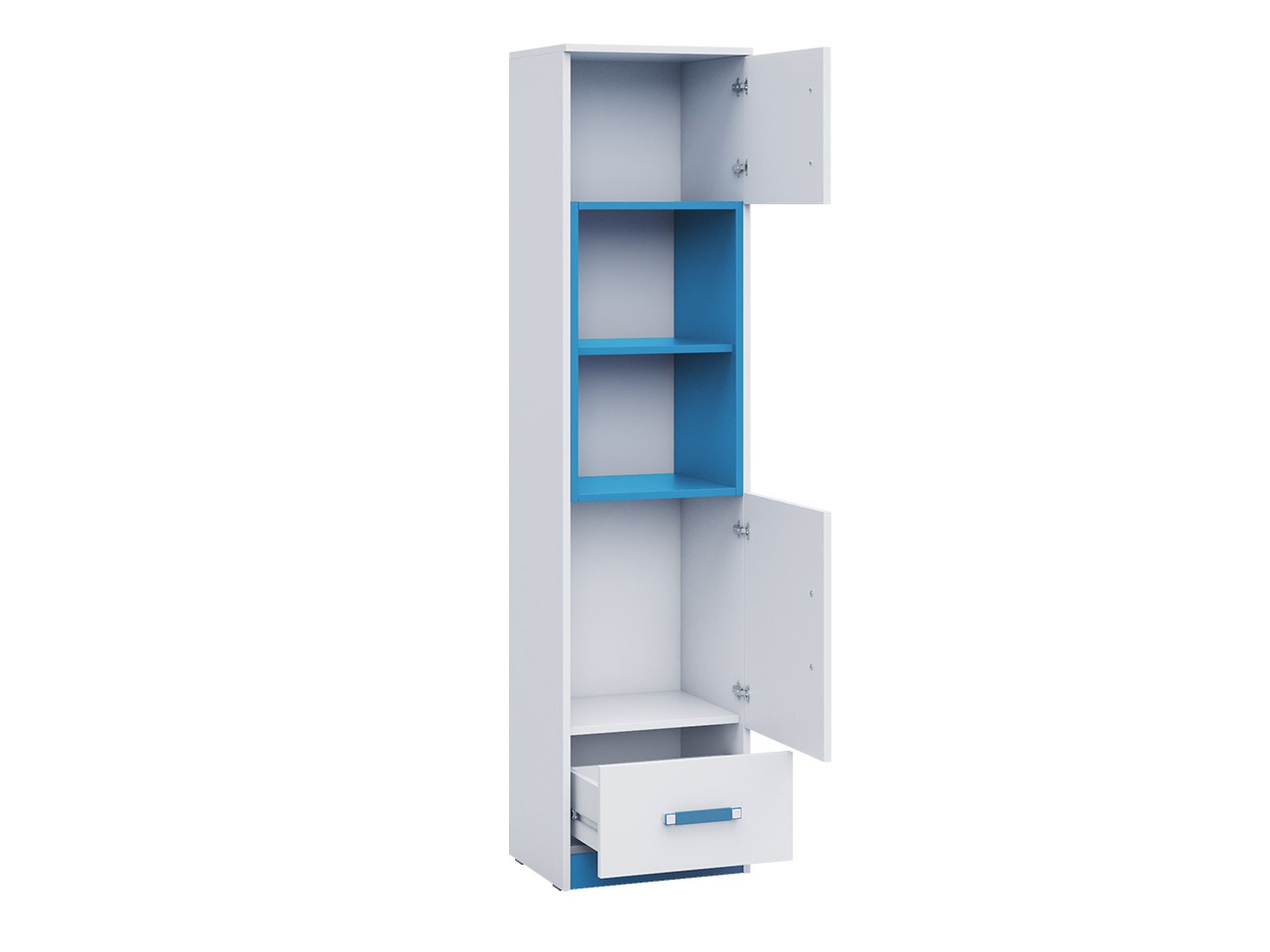 De reeks van de kinderkamer Sorviru 107 (Wit + Turquoise)