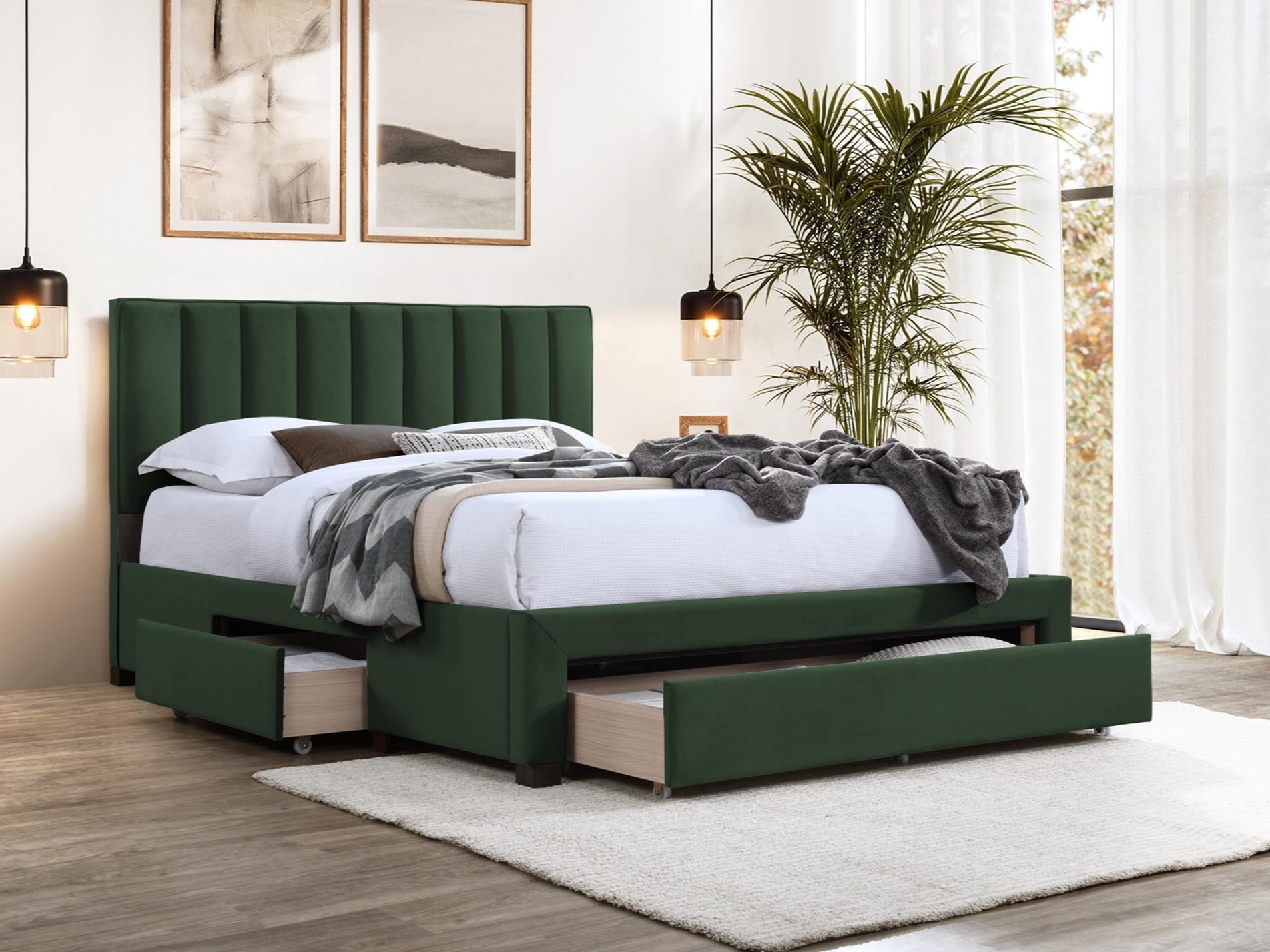 Bed Houston Fides (Donkergroen)