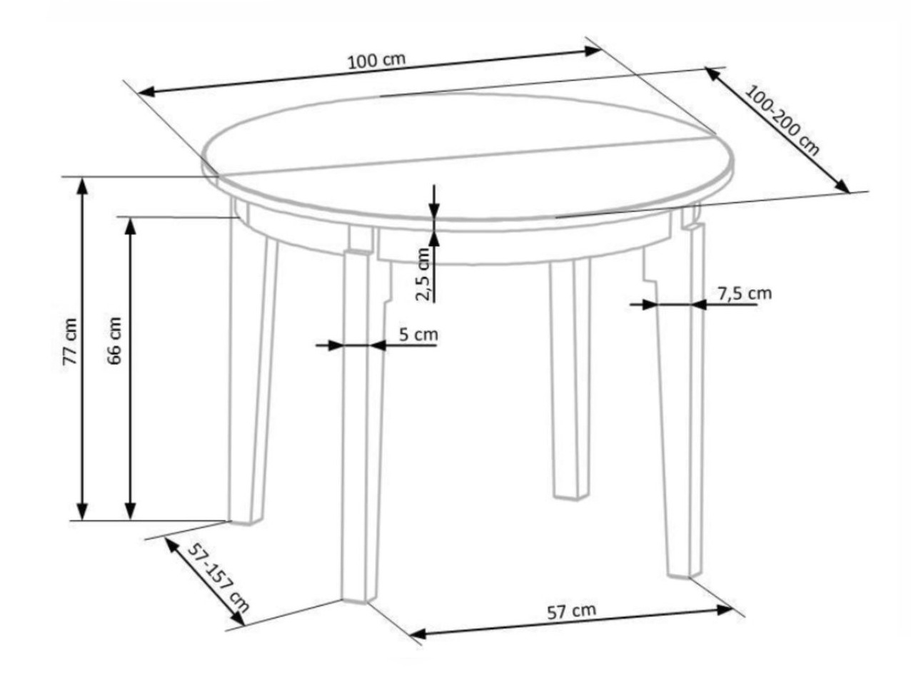 Tafel Houston 785 (Eiken + Zwart)
