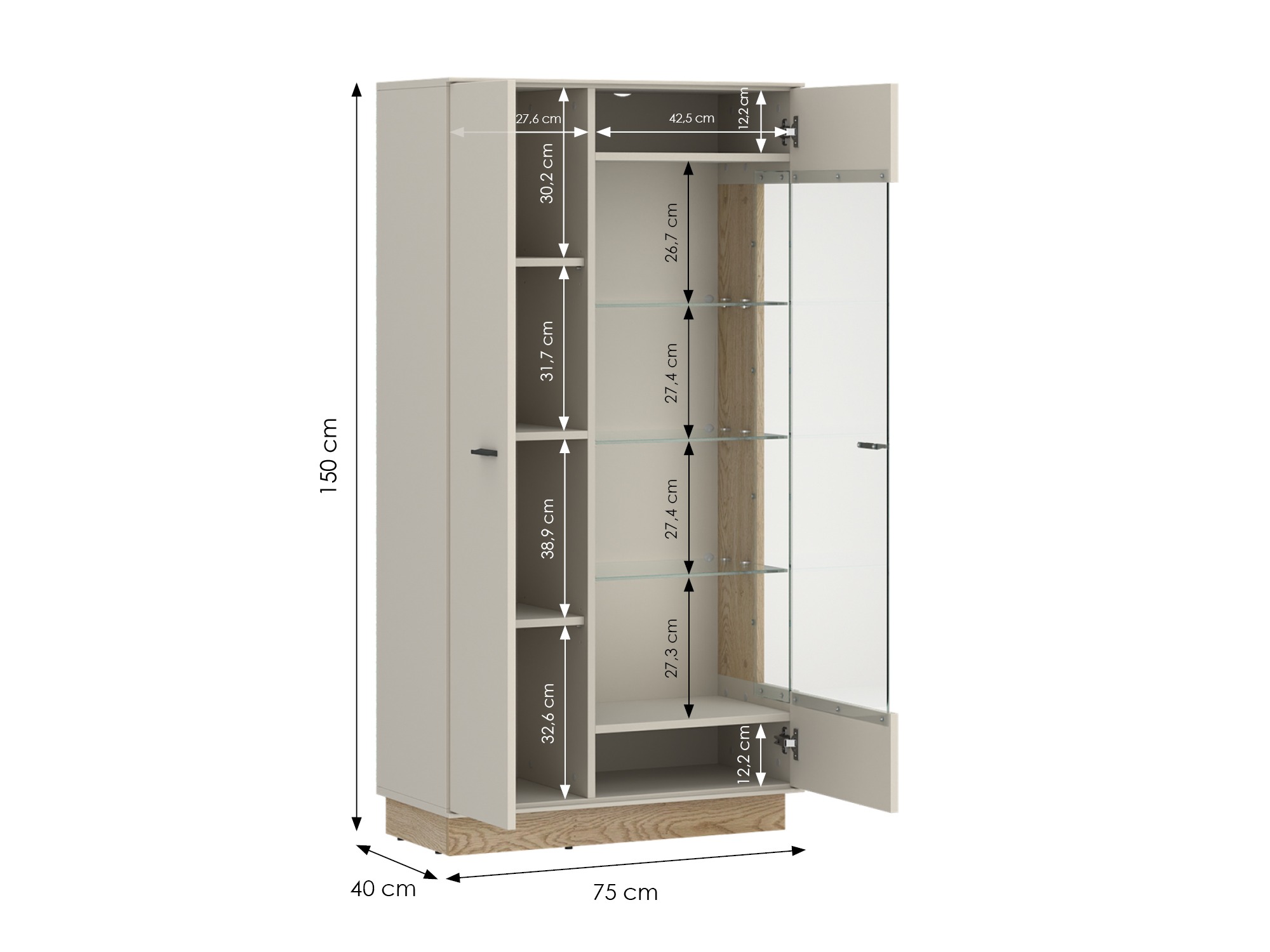 Boekenkast Avicoro 103 (Sonoma eik + Kasjmier)