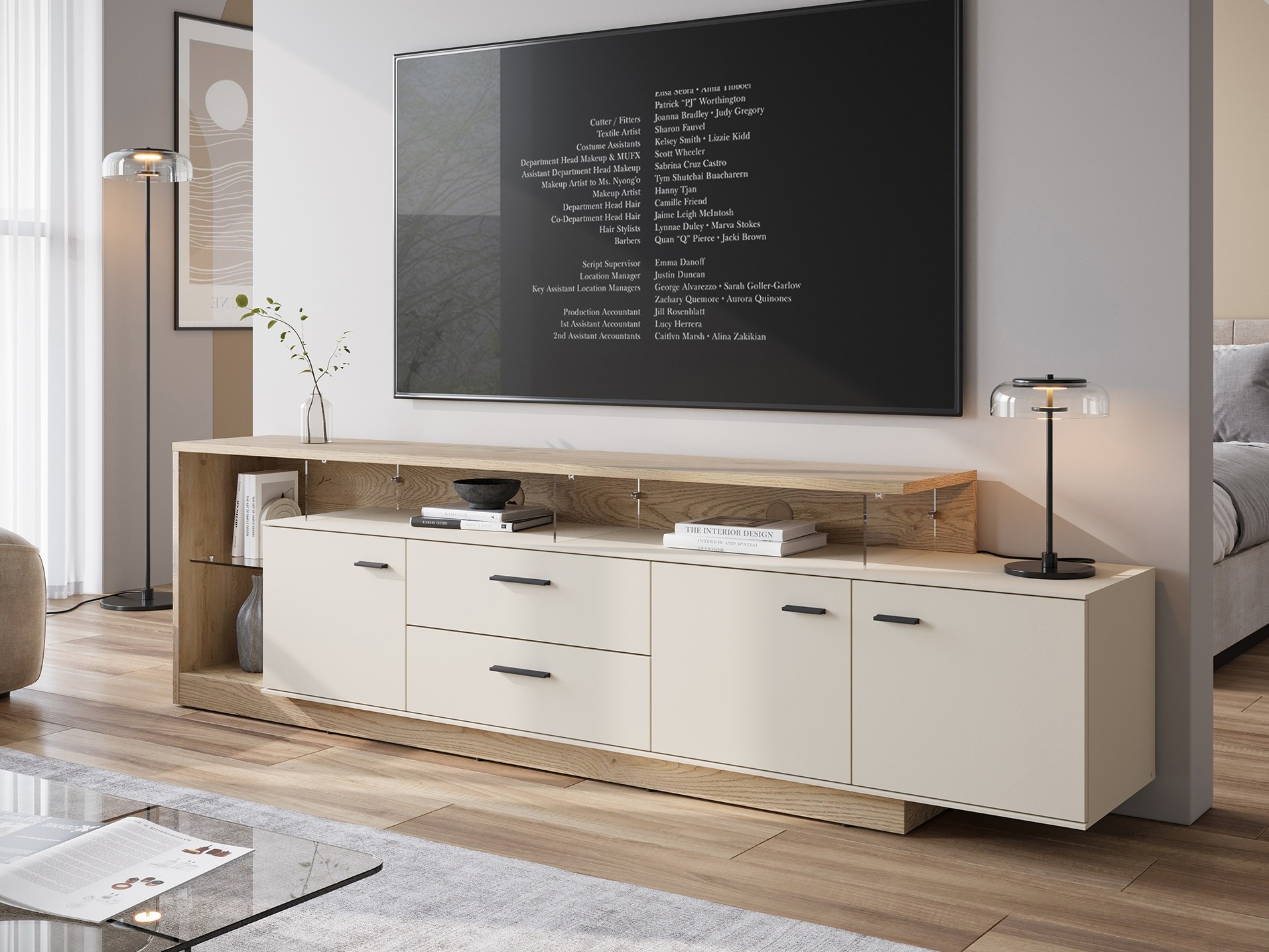 TV-meubel Avicoro 107 (Sonoma eik + Kasjmier)