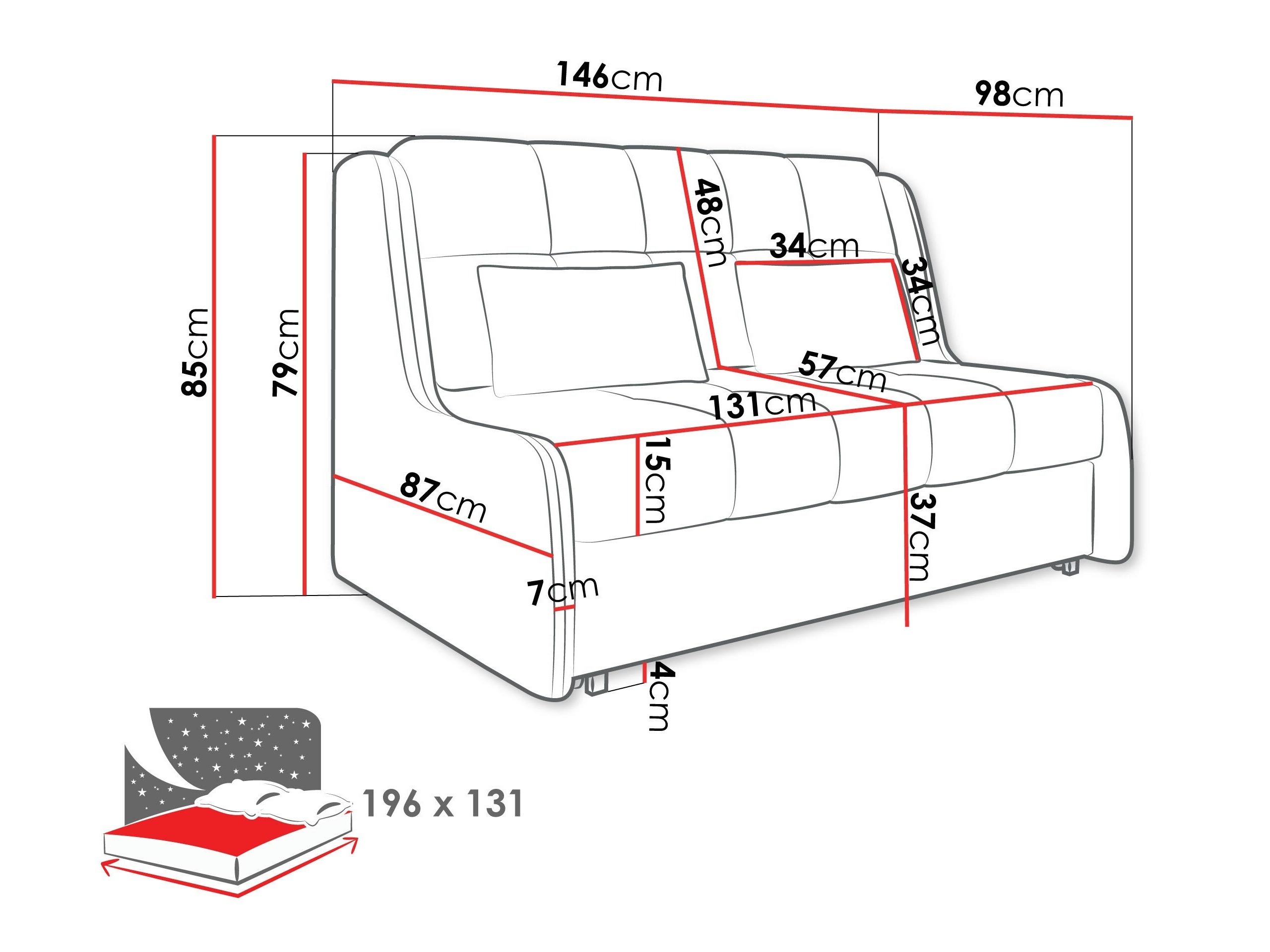Slaapbank Columbus 256 (Sereno 681)