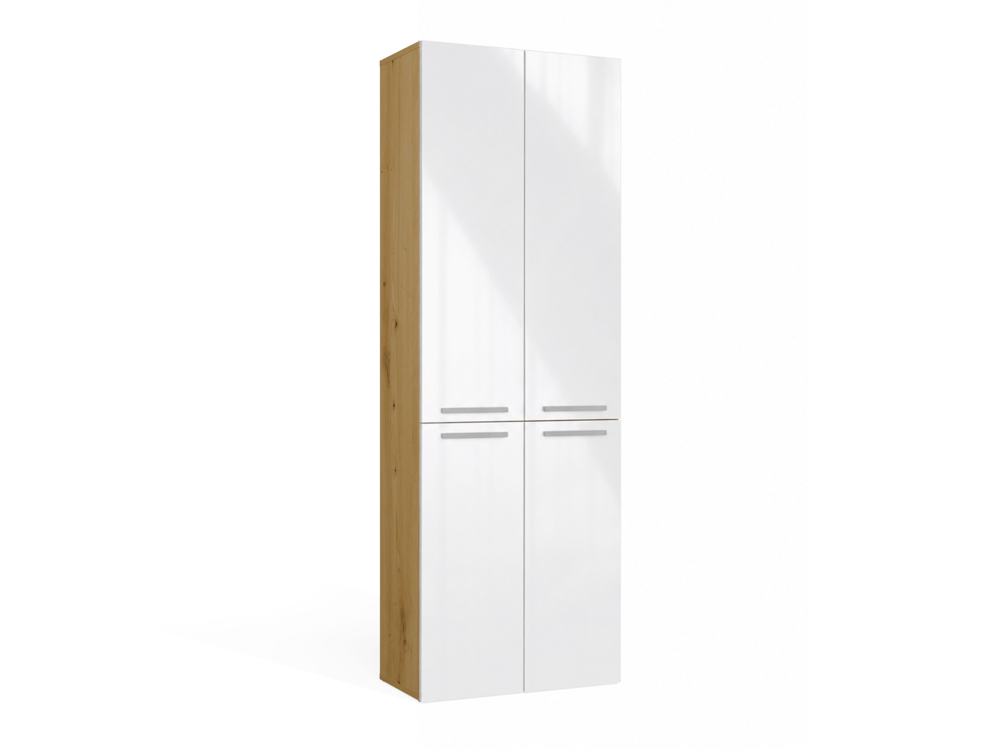 Staand badkamermeubel Nolmaru 100 (Artisan eiken + Glanzend wit)