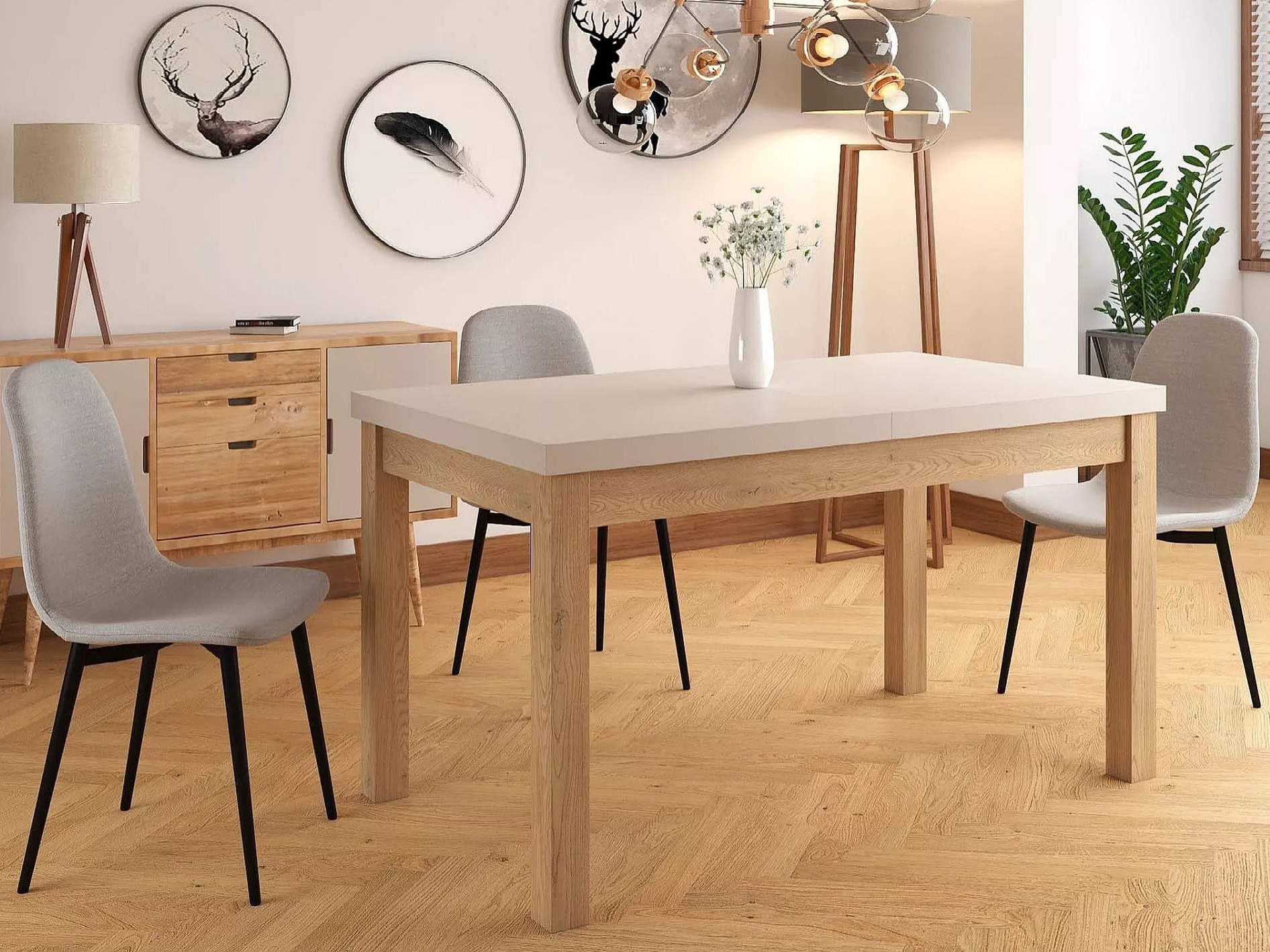 Tafel Detroit 976 (Kasjmier + Cremona eiken)