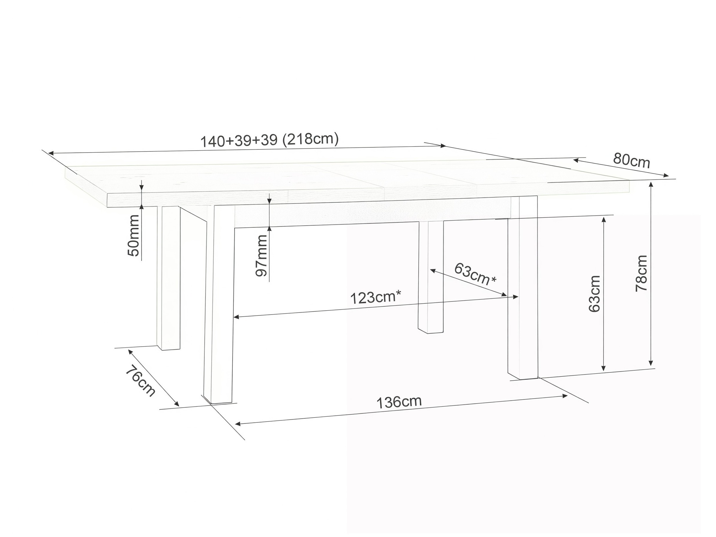 Tafel Detroit 976 (Kasjmier + Cremona eiken)