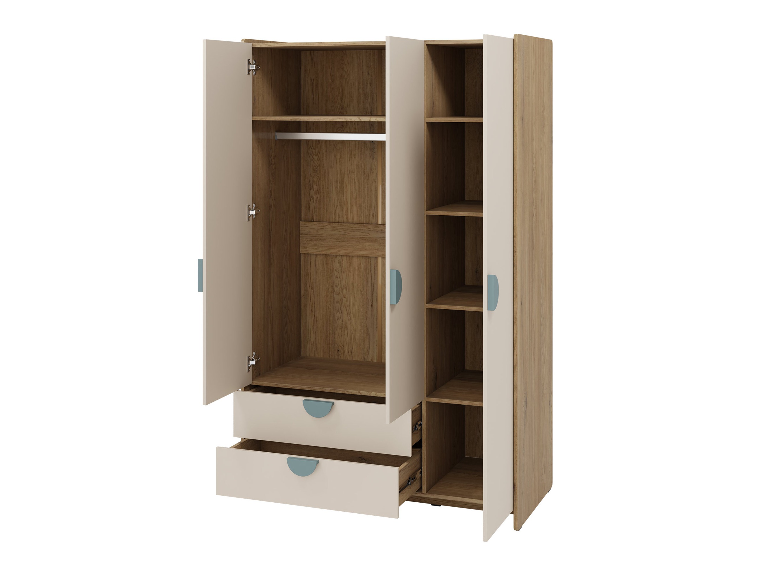 Kledingkast Fivelbi 100 (Blauw)