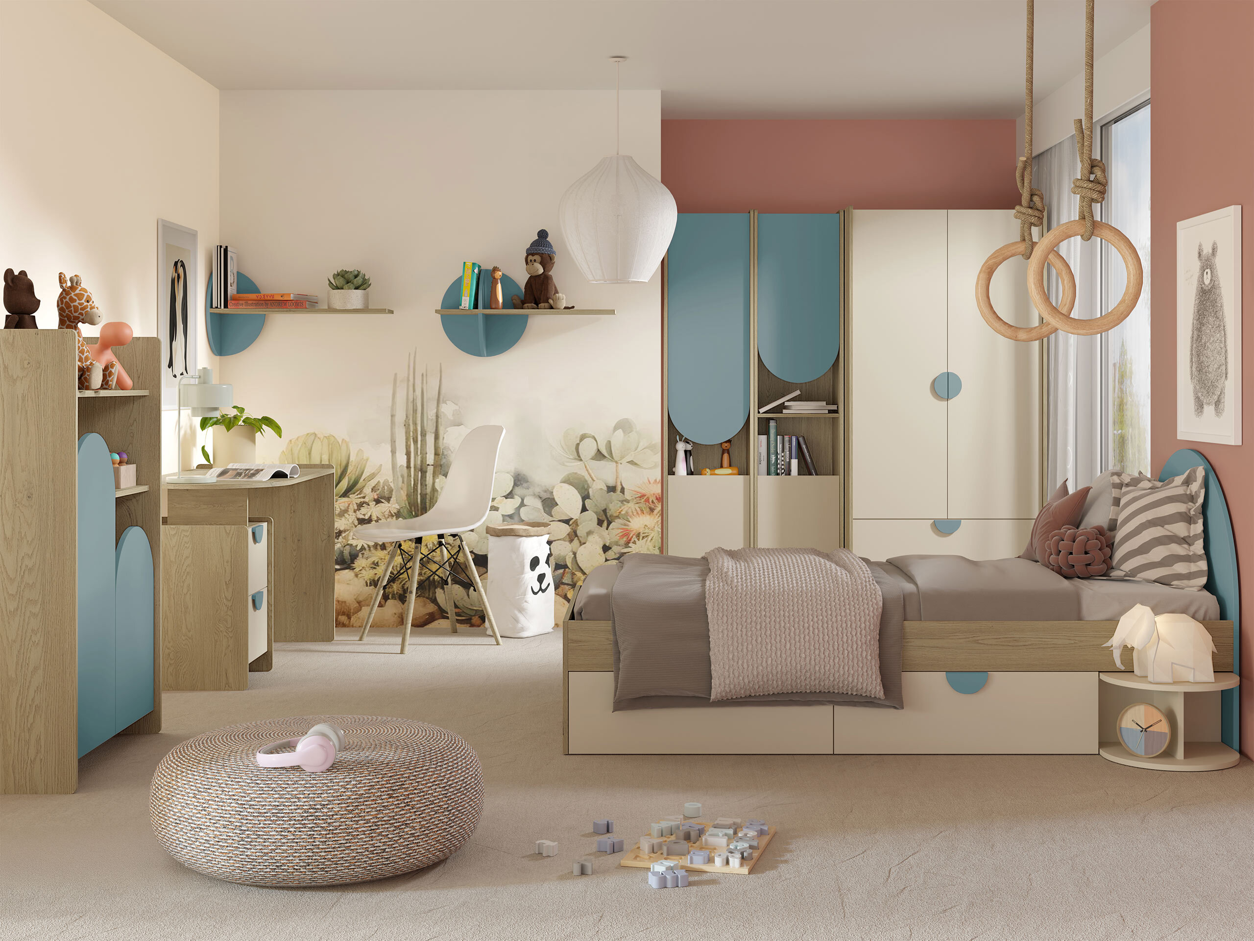 Kledingkast Fivelbi 101 (Blauw)