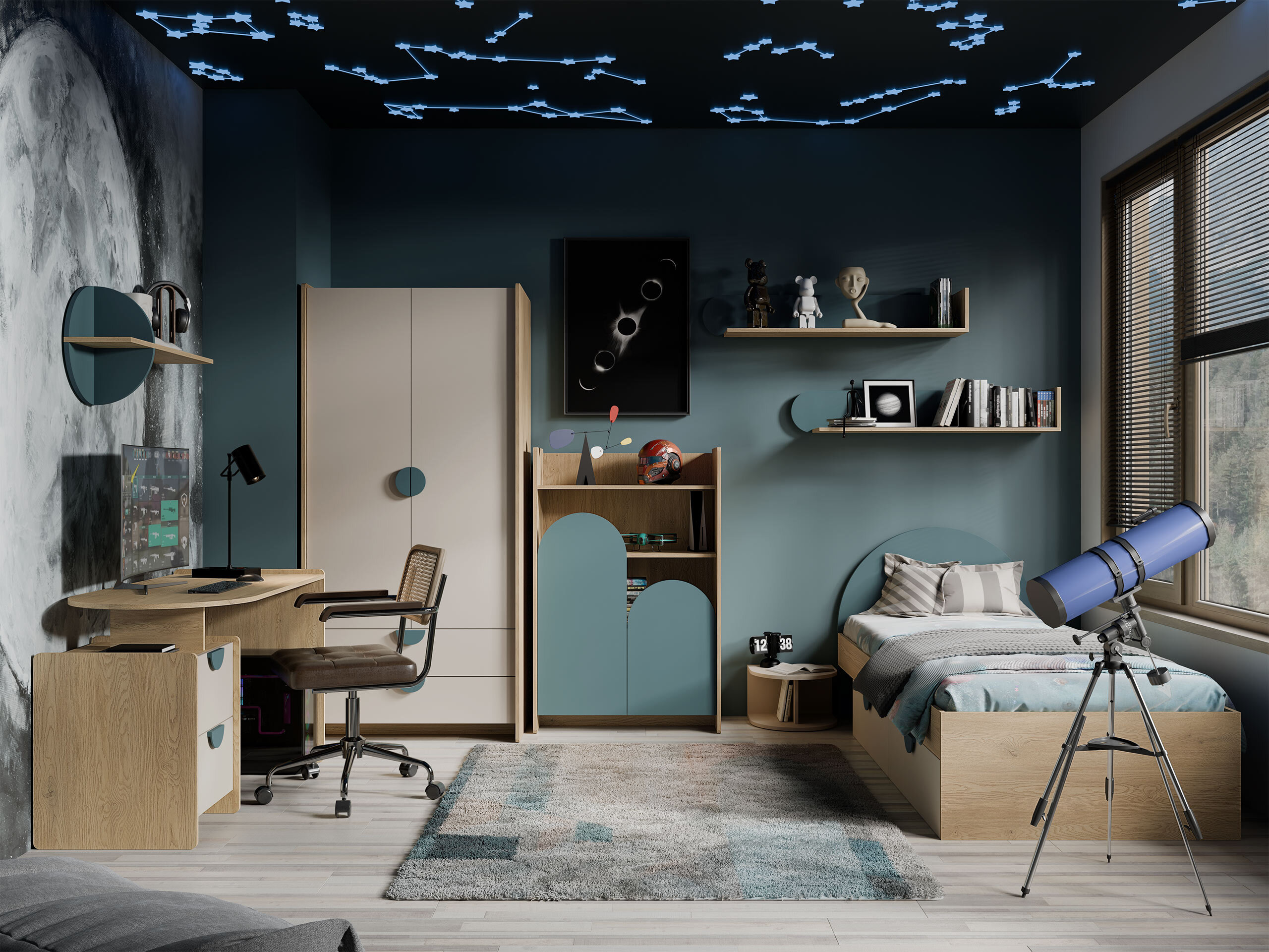 Dressoir Fivelbi 107 (Blauw)