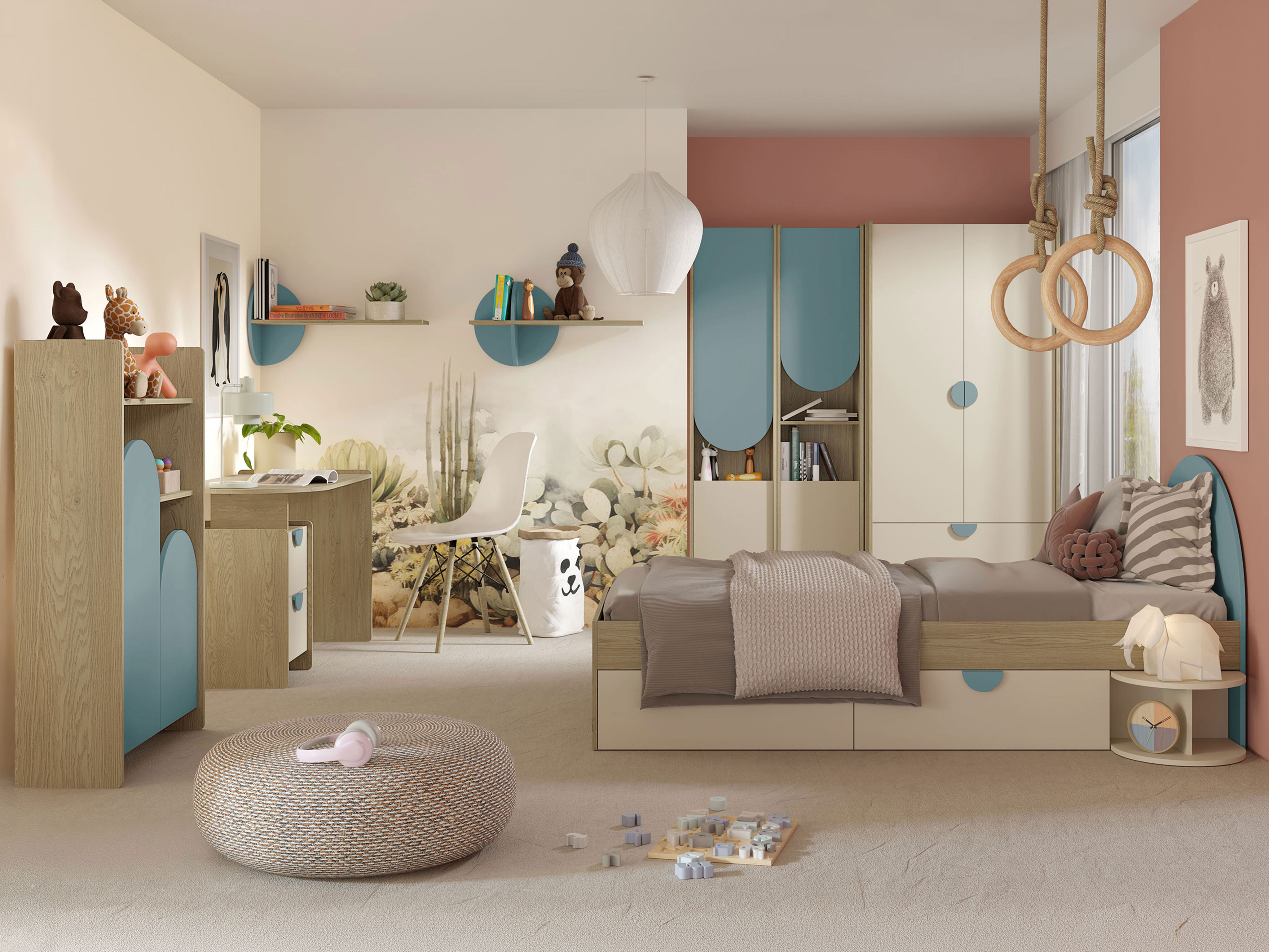 De reeks van de kinderkamer Fivelbi 117 (Blauw)