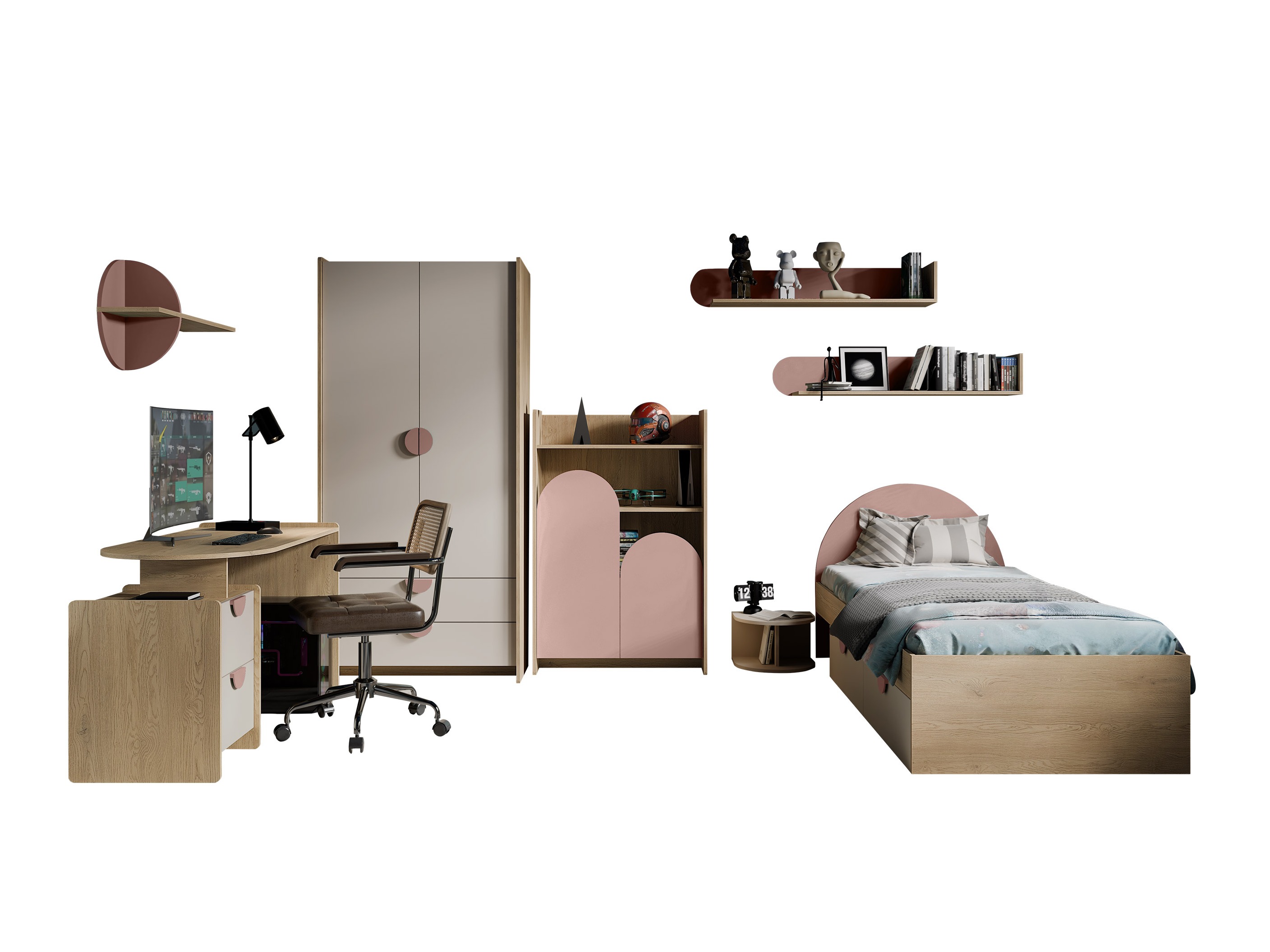 De reeks van de kinderkamer Fivelbi 118 (Roze)