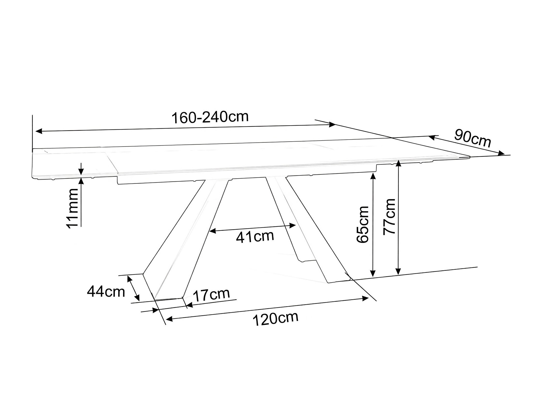 Tafel Detroit 994 (Grijs marmer)