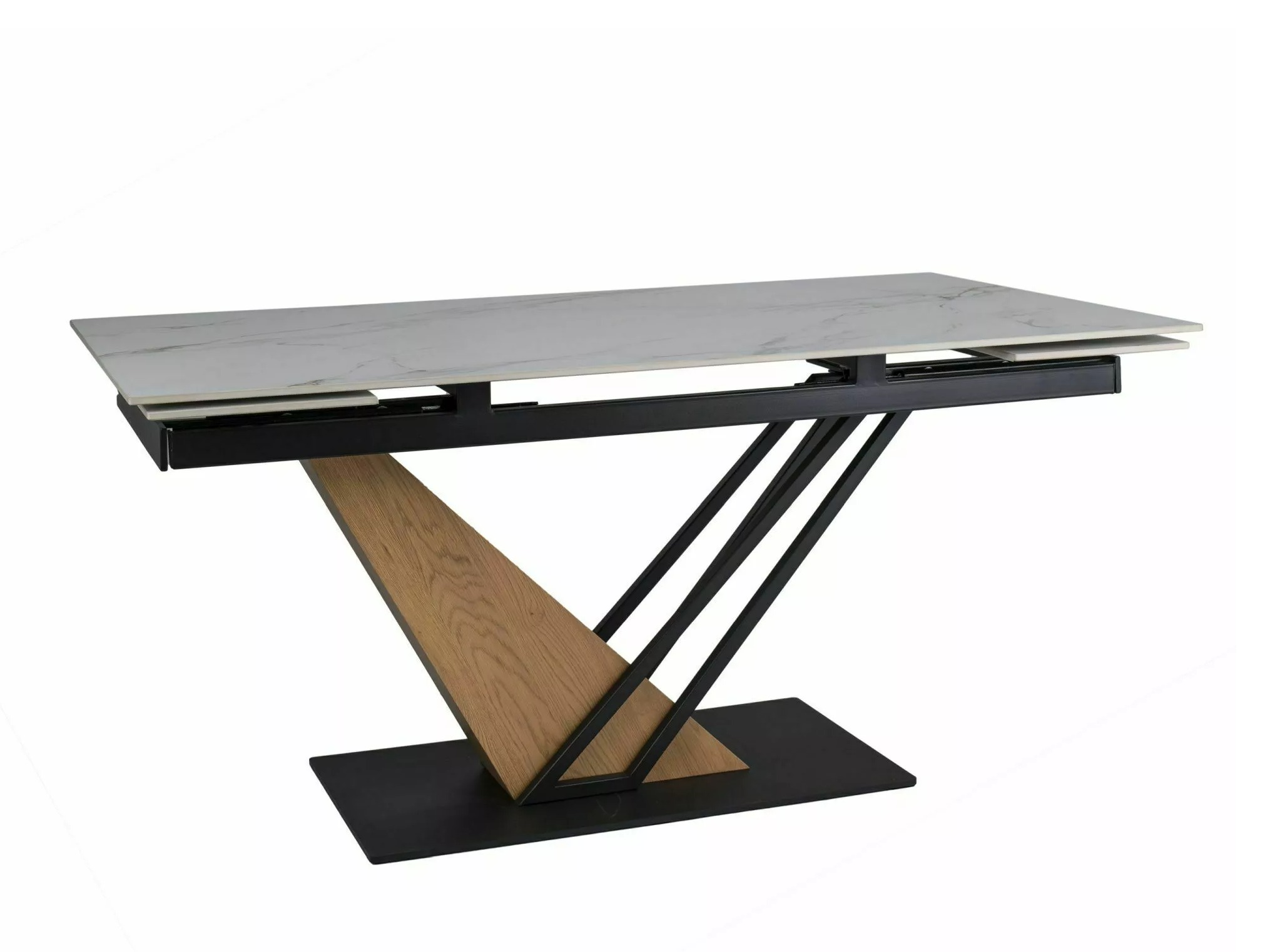 Tafel Detroit 996 (Wit marmer + Eiken)