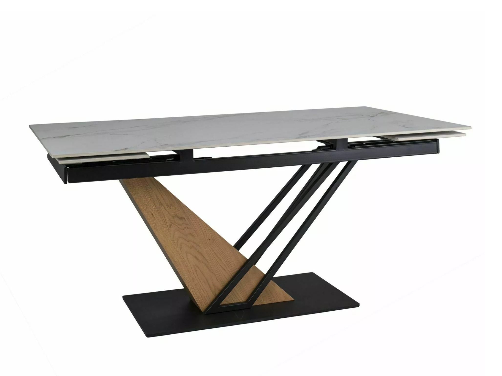Tafel Detroit 996 (Wit marmer + Eiken)