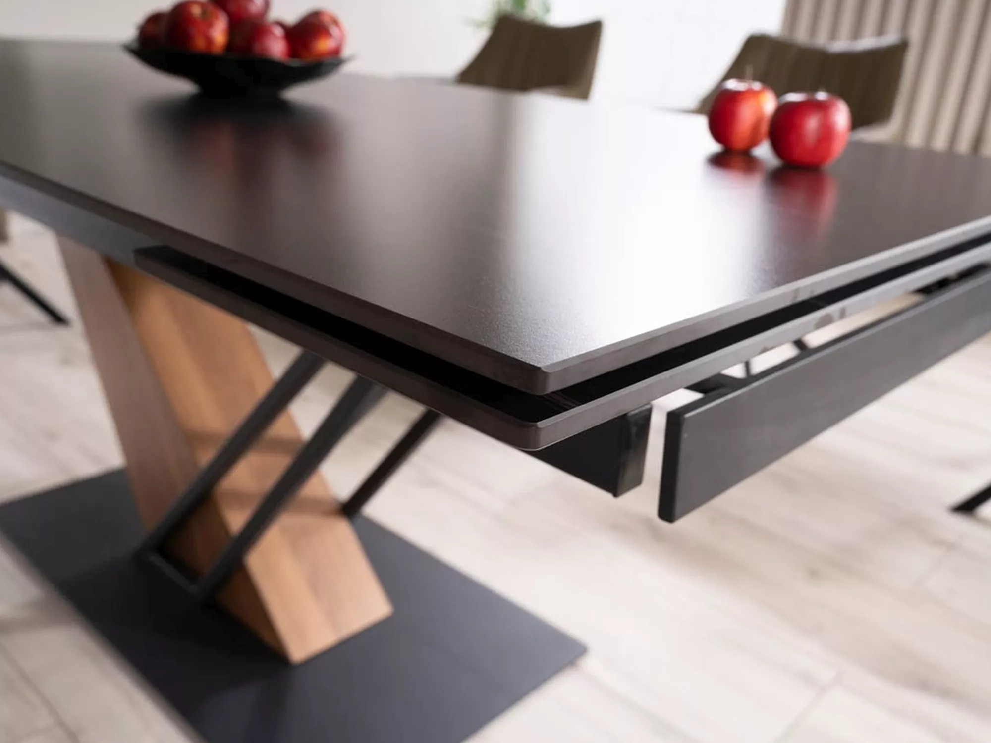 Tafel Detroit 996 (Zwart marmer + Eiken)