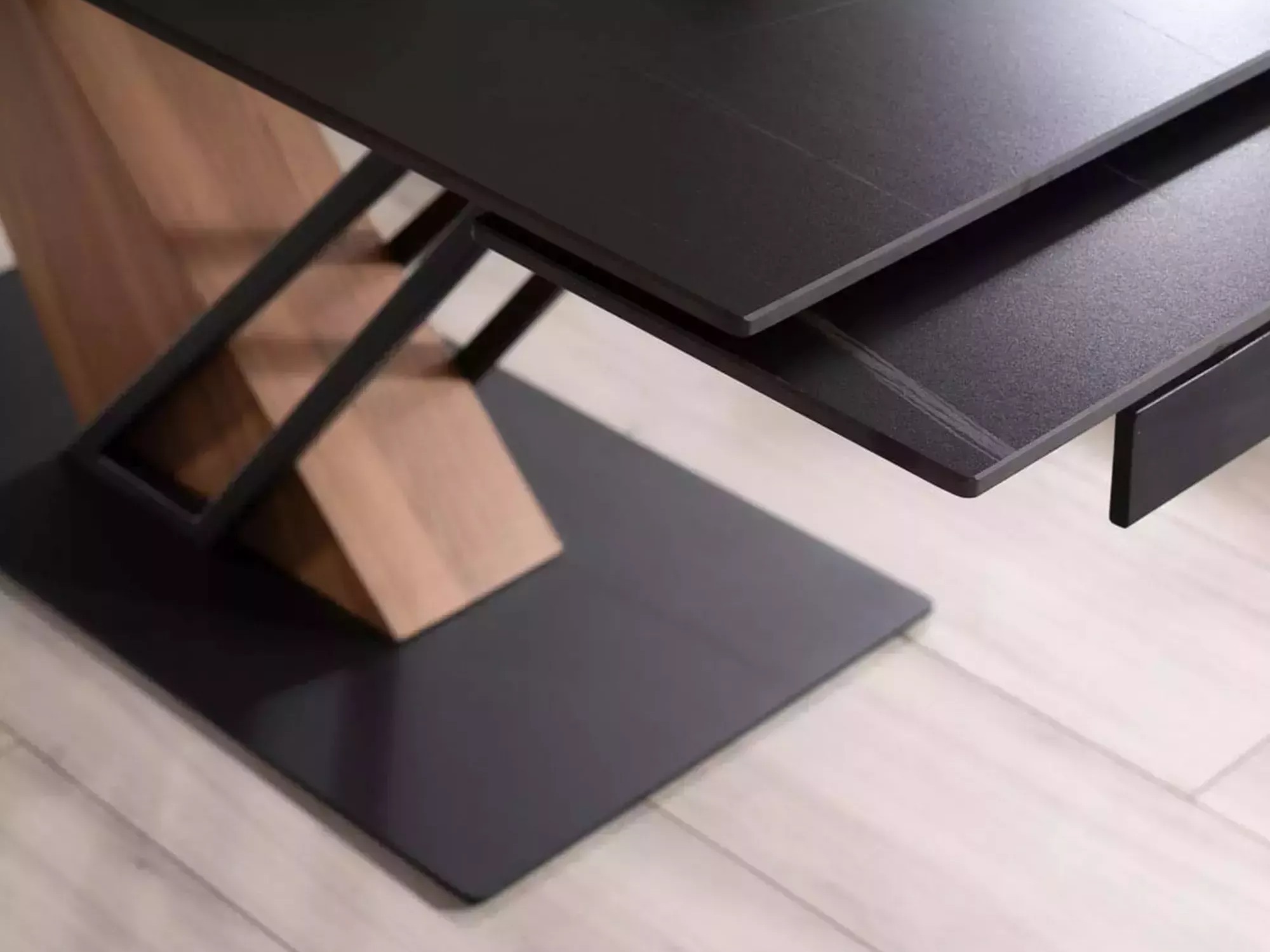 Tafel Detroit 996 (Zwart marmer + Eiken)
