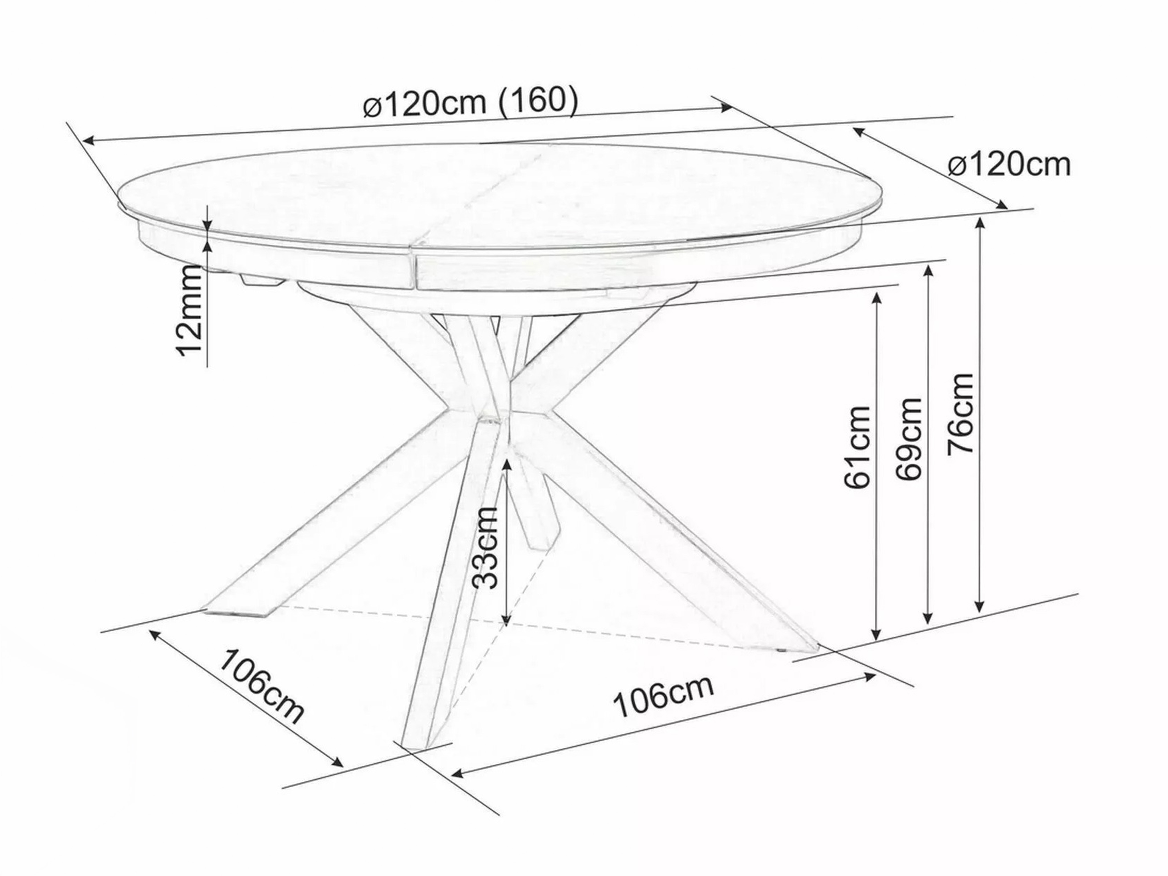 Tafel Detroit 998 (Zwart + Donkergrijs)