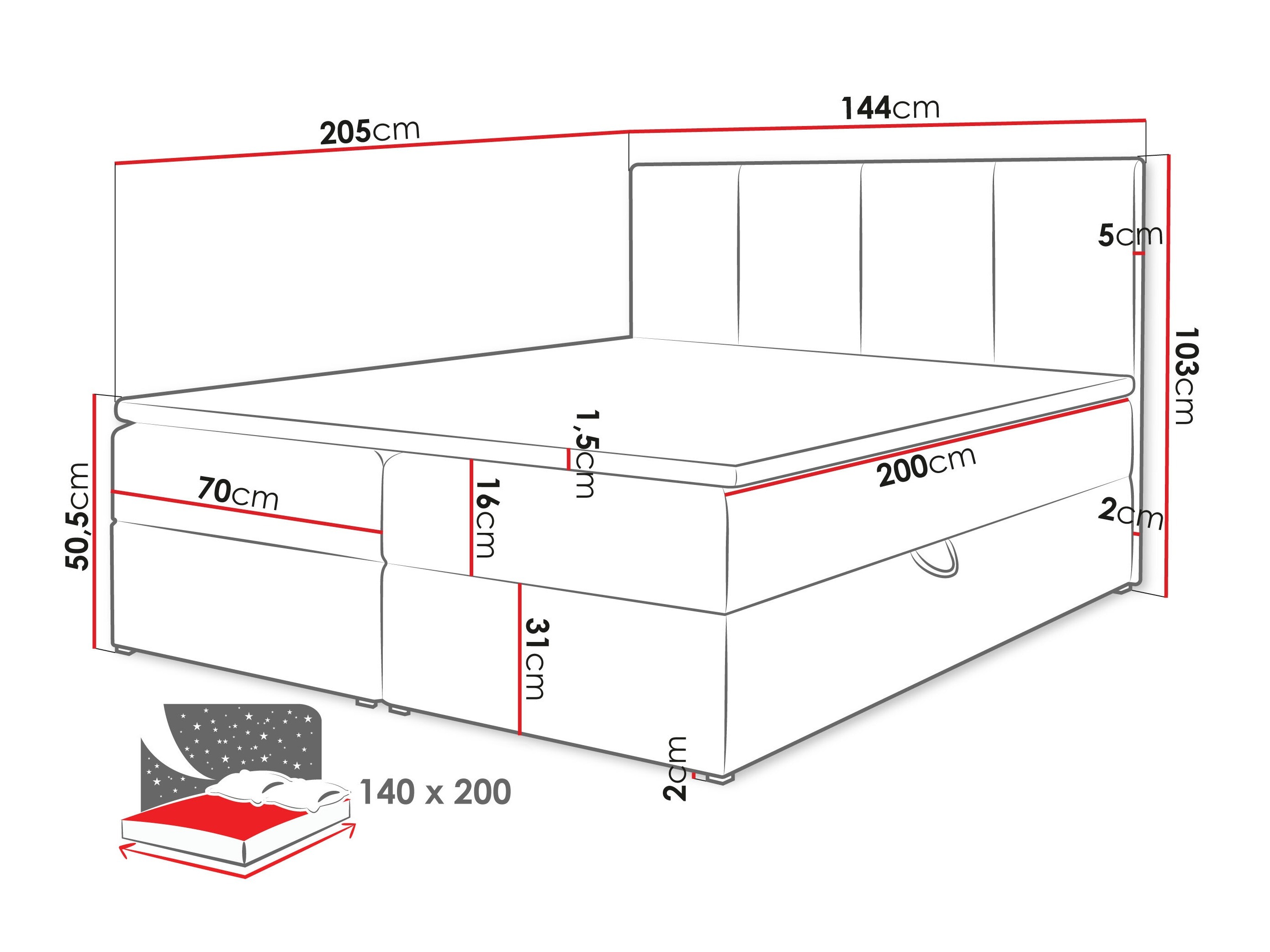 Boxspring Oppidum (Polo 894)