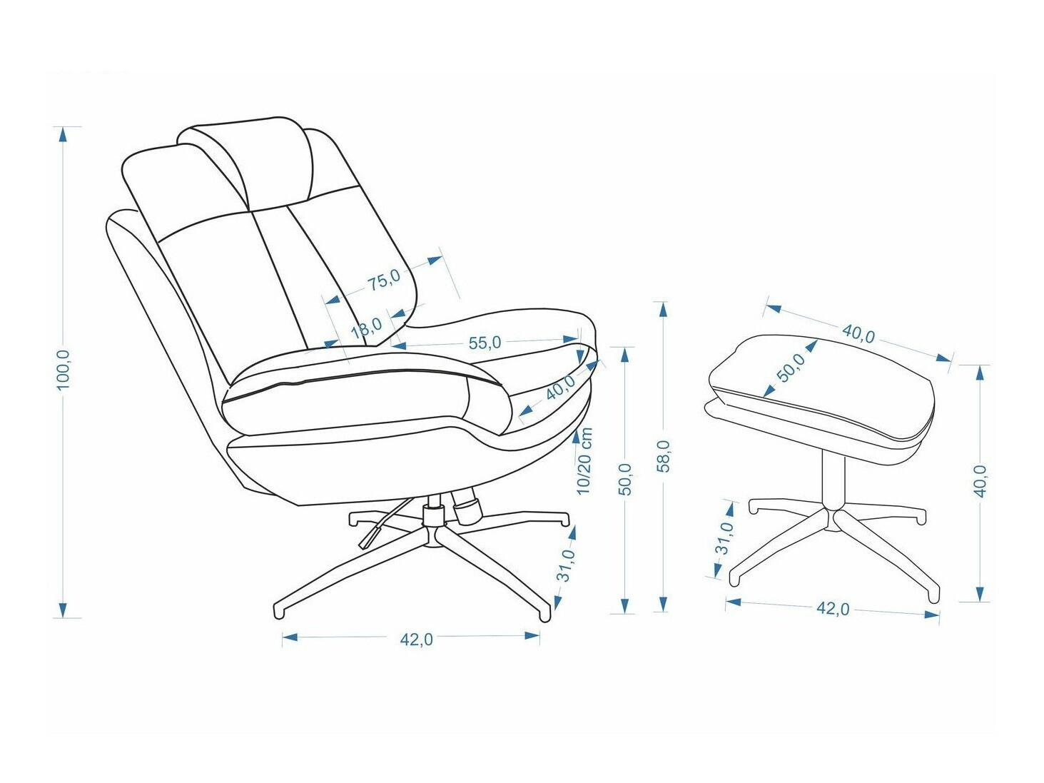 Fauteuil Houston 2179 (Grijs)