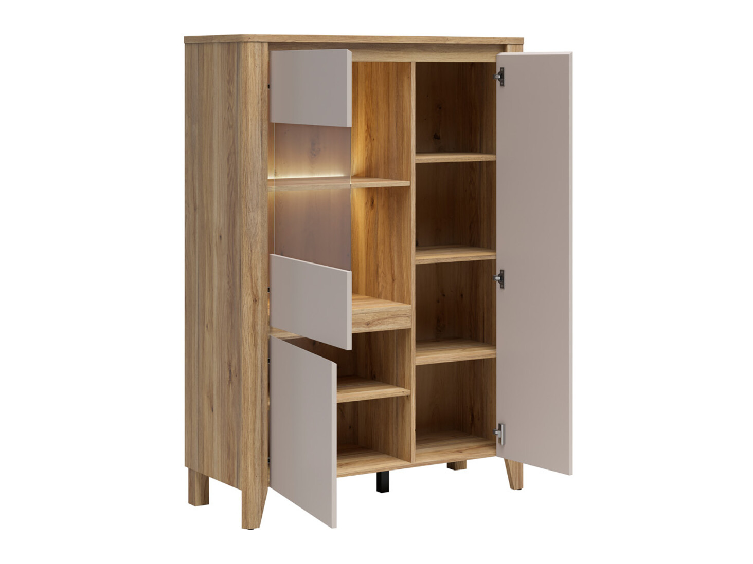 Boekenkast Talduno 101 (Licht eiken + Kasjmier)