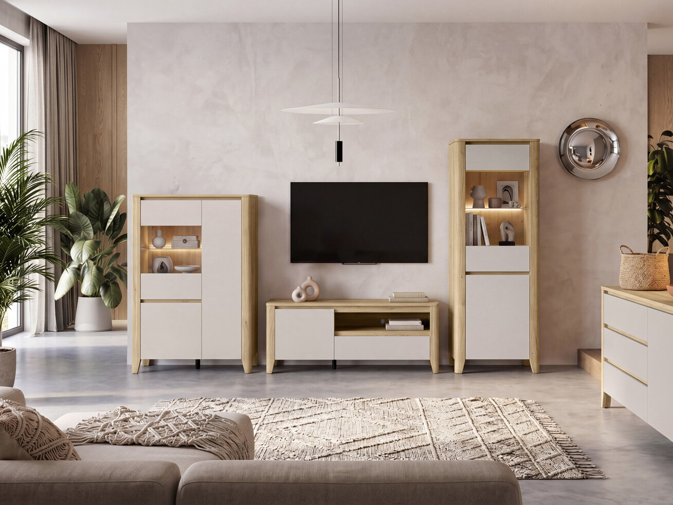 Boekenkast Talduno 101 (Licht eiken + Kasjmier)